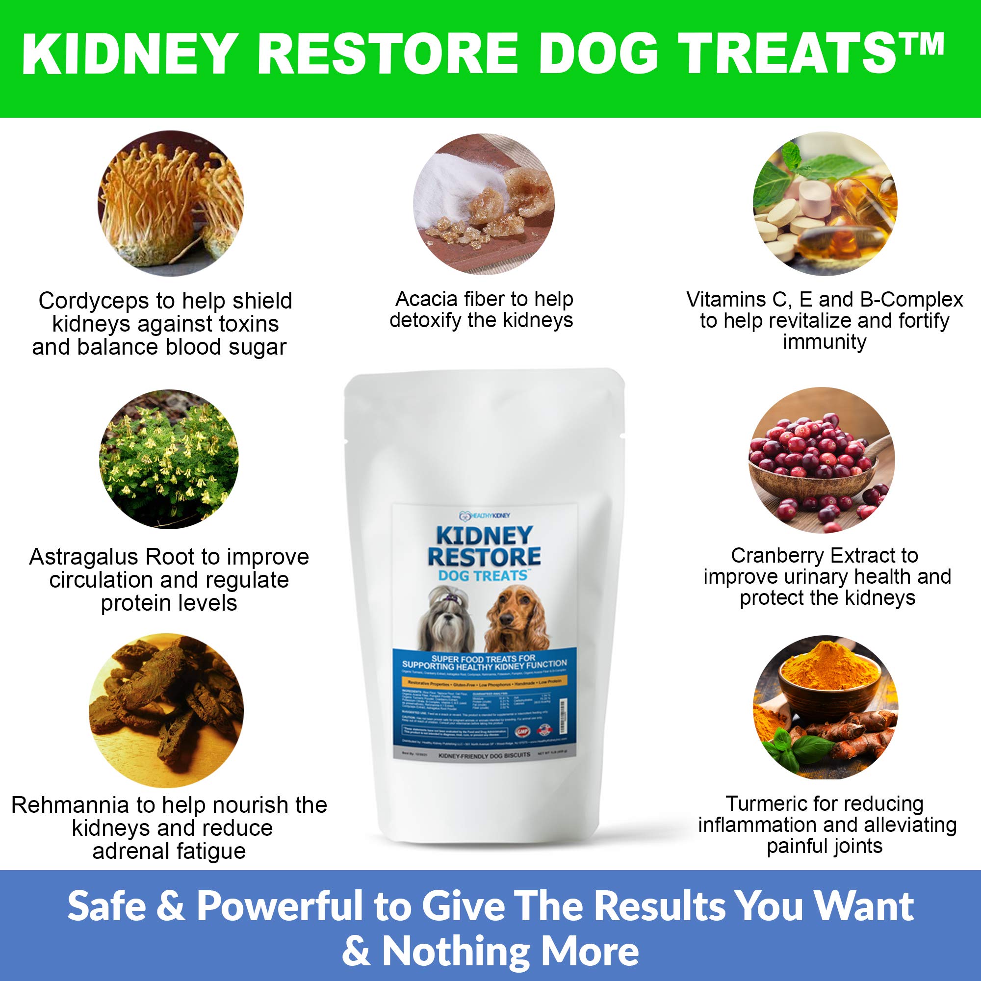 Kidney Restore Dog Treats: Restorative Dog Treats for Kidney Issues, Low Protein Treats for Any Kidney Diet Dog Food, Special Re