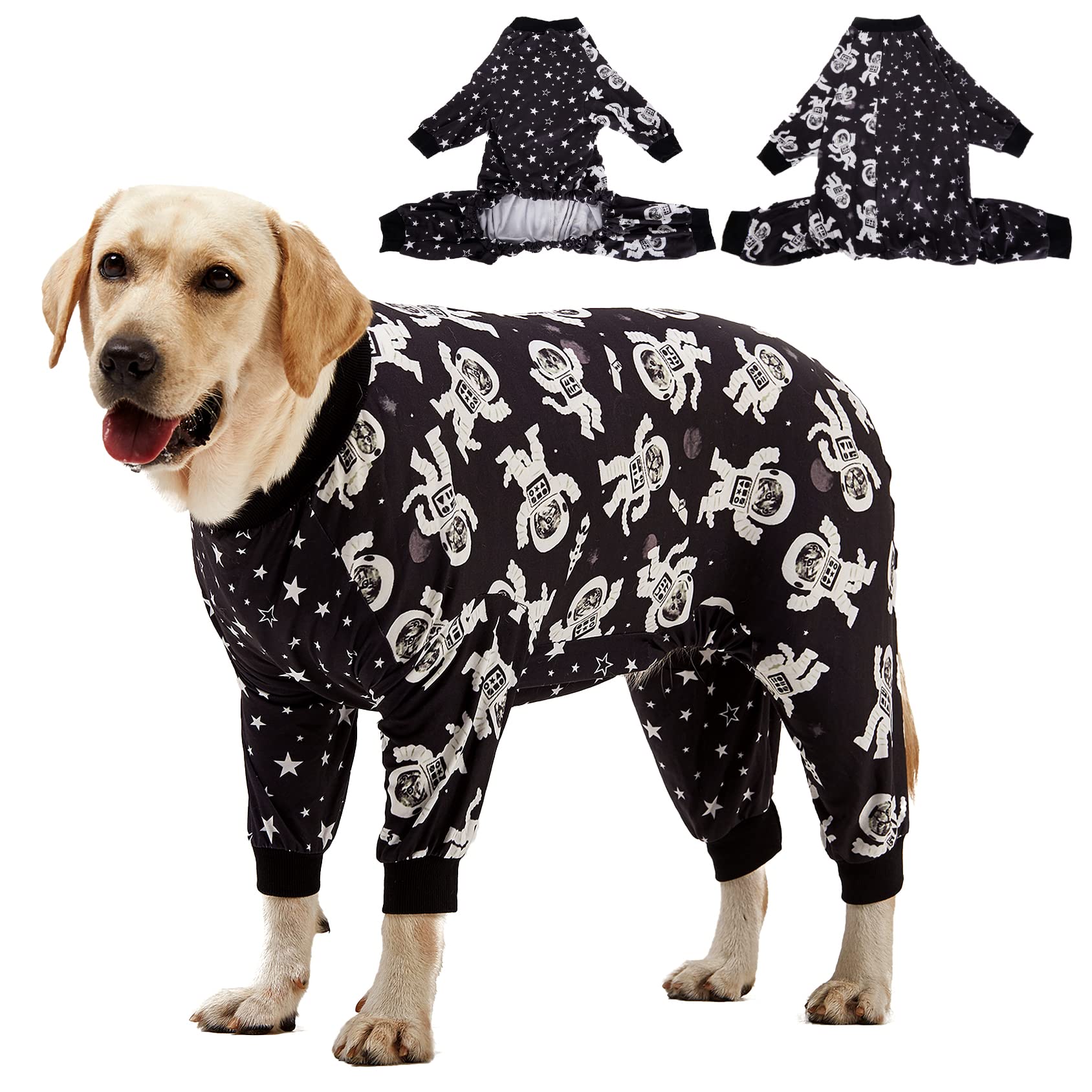 Lovinpet Labrador Clothes - Large Dogs, Slim Fit, Lightweight Pullover, Dog Pj'S, Full Coverage Dog Pajamas, Outer Space Astrona