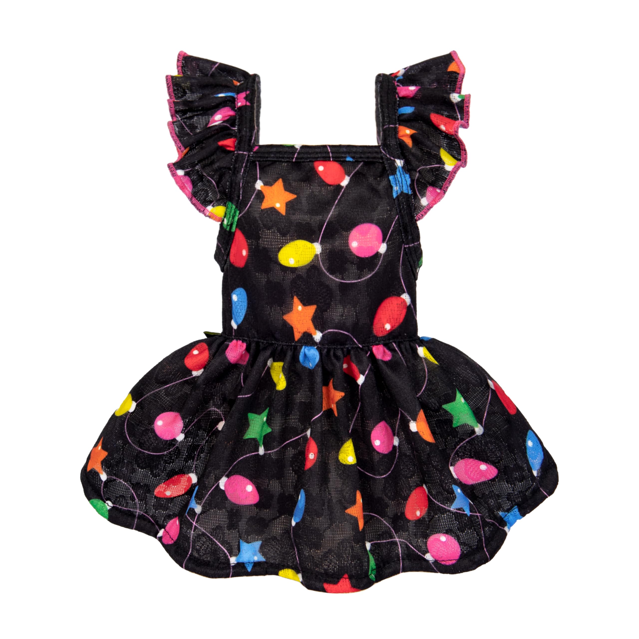 Fitwarm Christmas Light Dog Dress, Cute Dog Christmas Outfit, Doggy Clothes for Small Dogs Girl, Pet Apparel, Black, Pink, Red, 