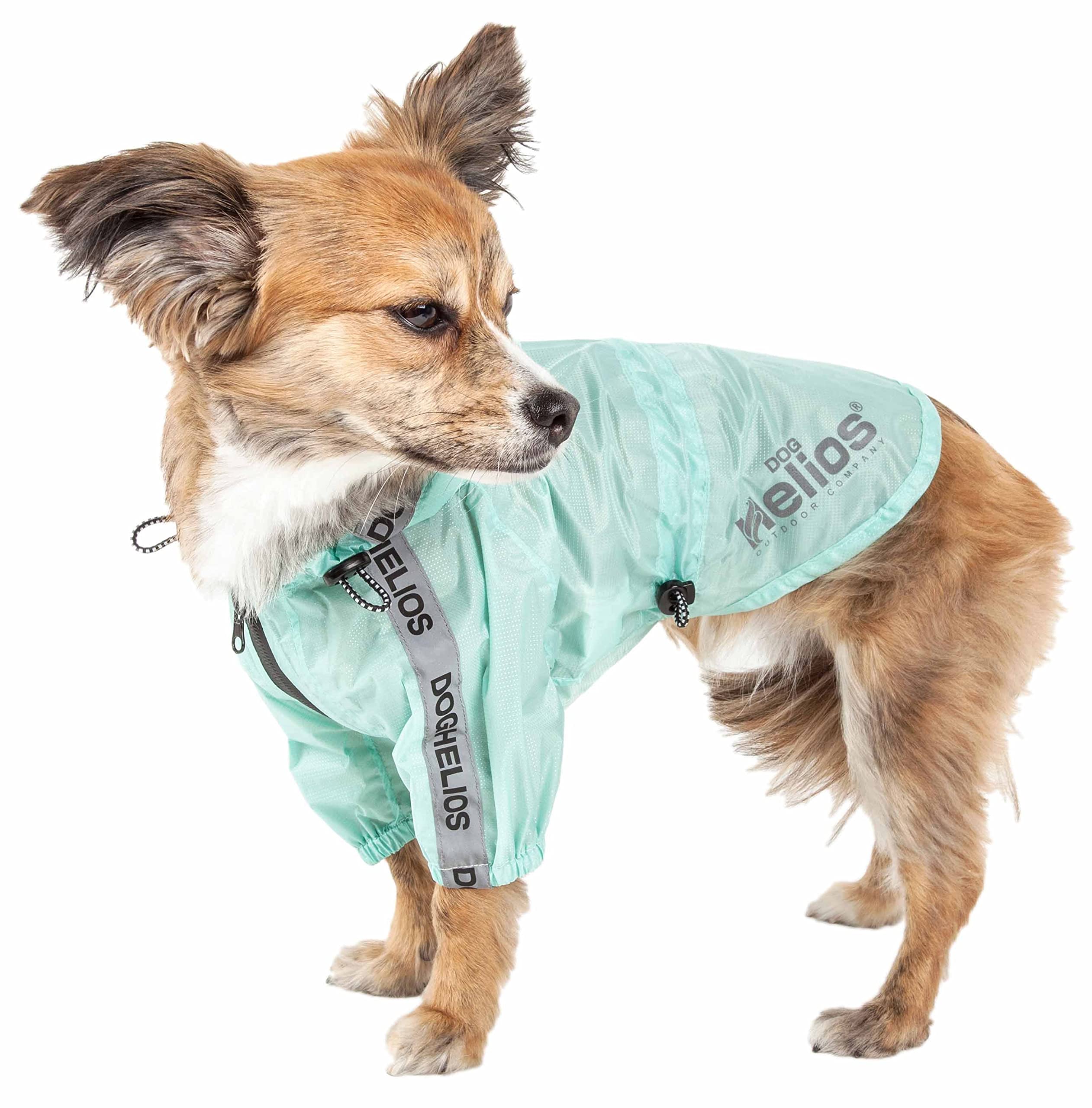 Dog Helios Torrential Shield Adjustable and Waterproof Dog Raincoat Poncho, MD, Green