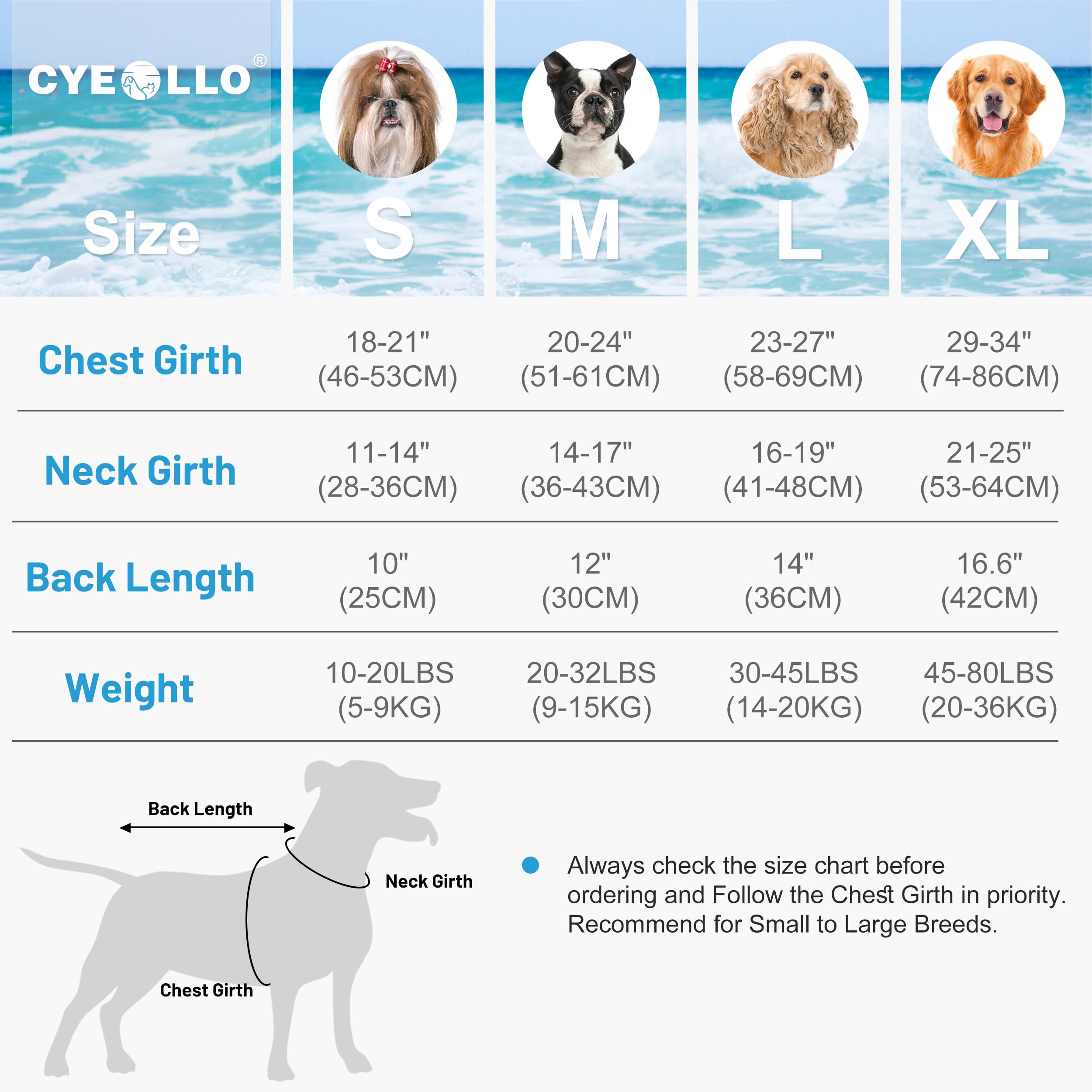 Cyeollo Dog Life Jacket For Swimming & Boating, Reflective Pet Safety Vest With Chin Float, Adjustable For Small To Large Dogs,