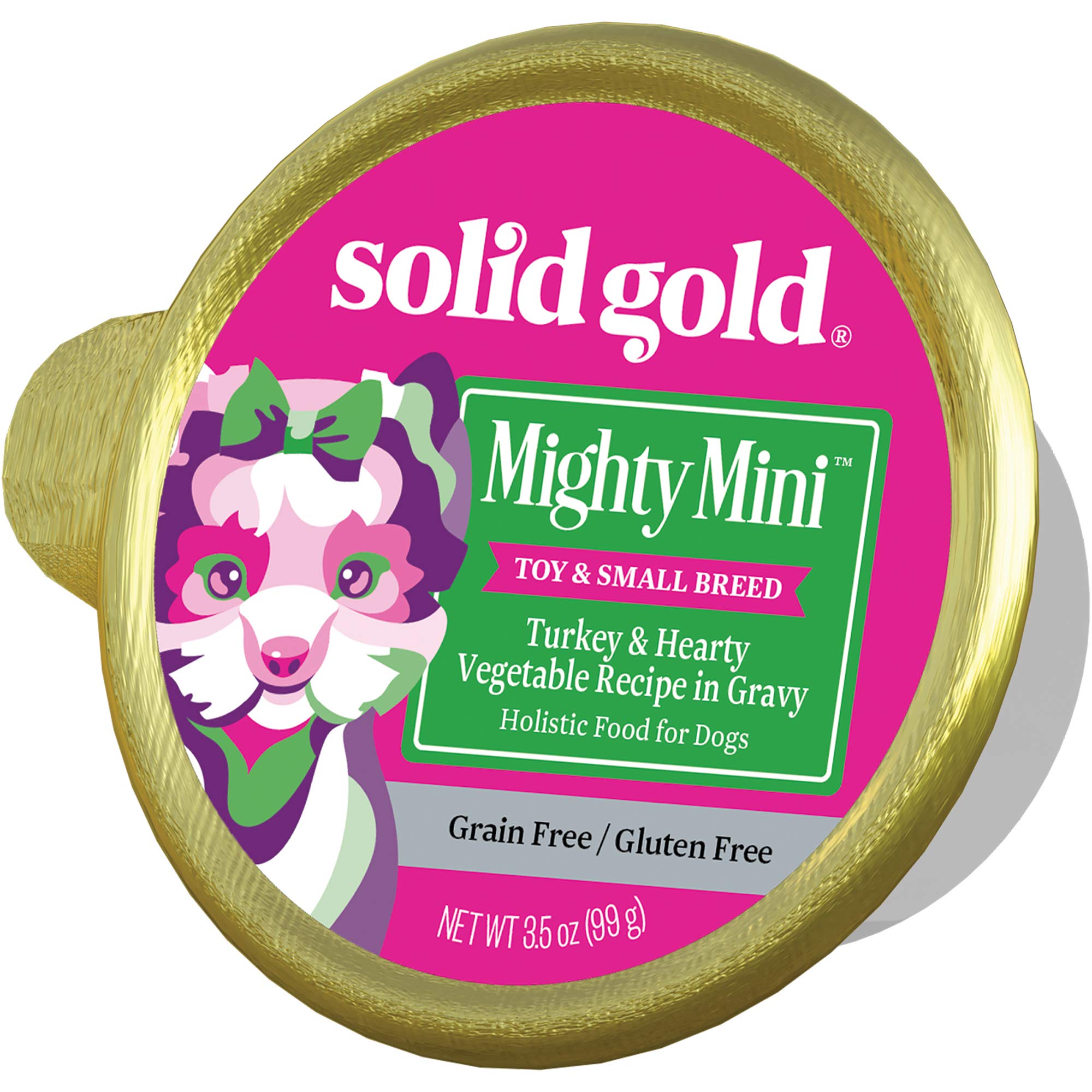 Solid Gold Lil Boss Wet Dog Food, Turkey and Hearty Vegetable Recipe, Puppy & Adult Dogs of All Activity Levels, Toy and Small,