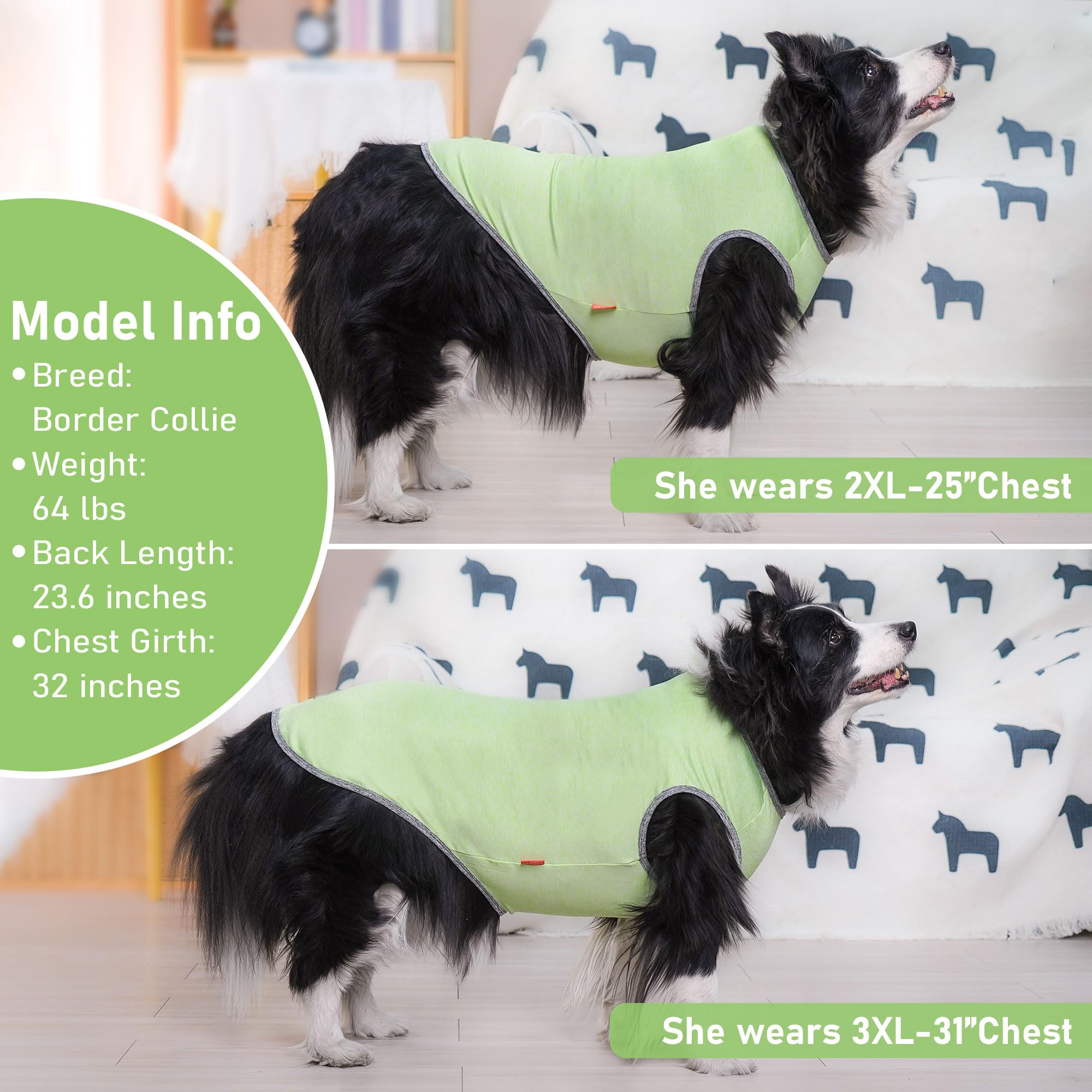 Kyeese 2Pack Dog Shirts With Reflective Label Sun Protection Quick Dry Dog T Shirt Soft Tank Top Stretchy Sleeveless Pet Vest Li
