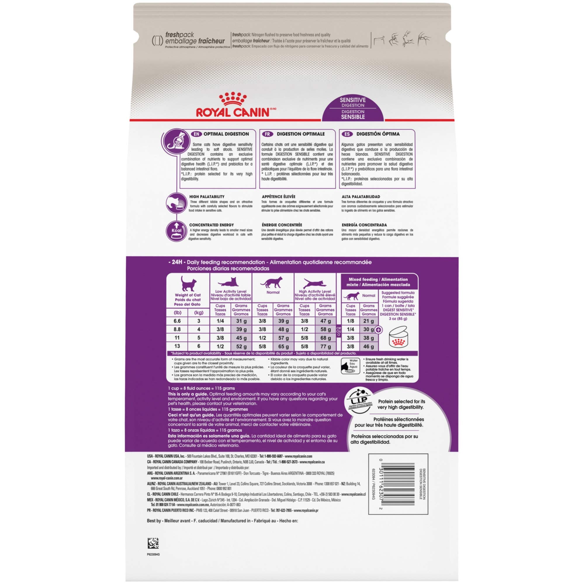 Royal Canin Feline Health Nutrition Sensitive Digestion Cat Food Dry Formula, Balanced Nutrition to Support Digestive Health, 7