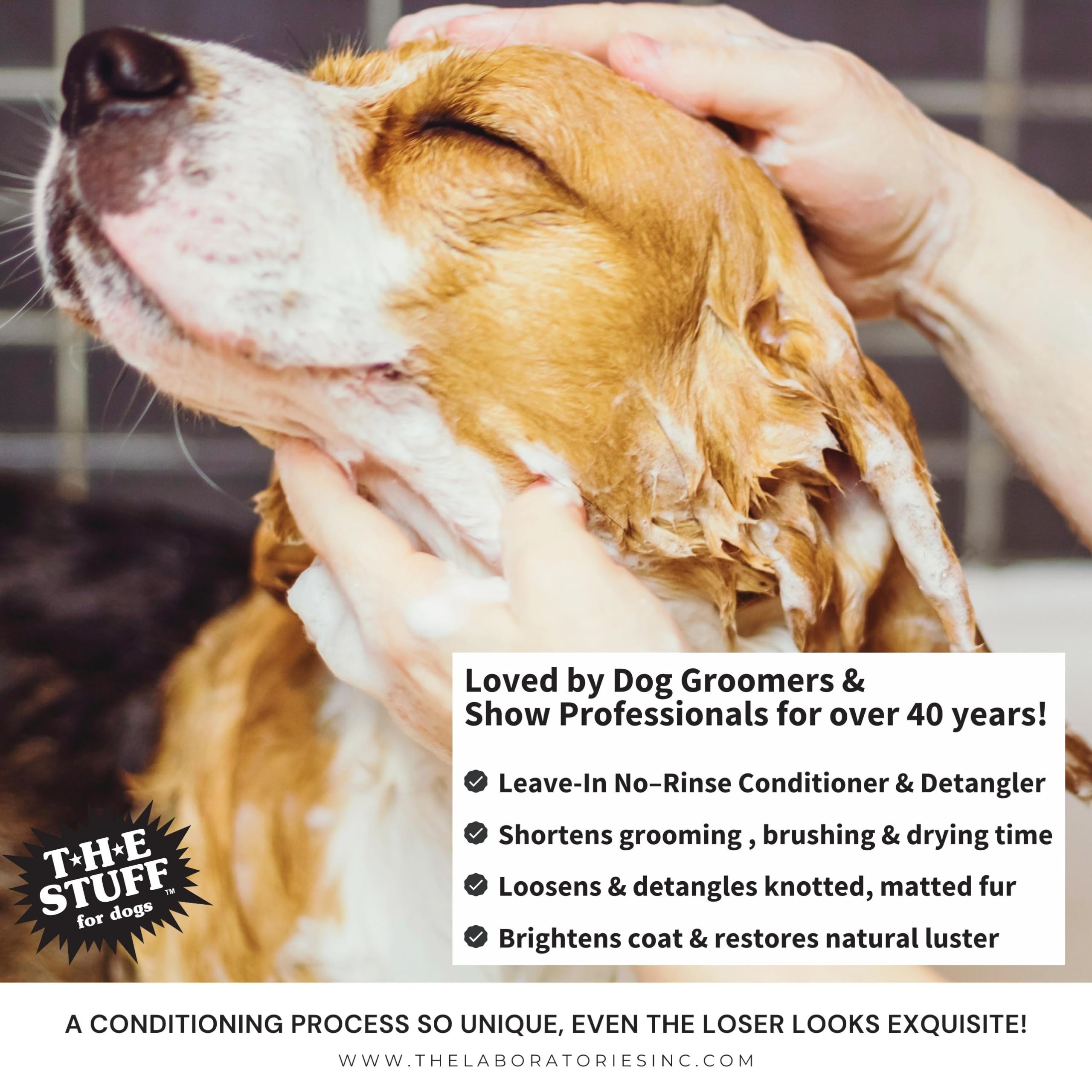 THE Stuff Leave-In Dog Conditioner & Detangler Spray, 16oz - Ideal for Managing Matted Hair, Top Rated Dog Grooming Solution
