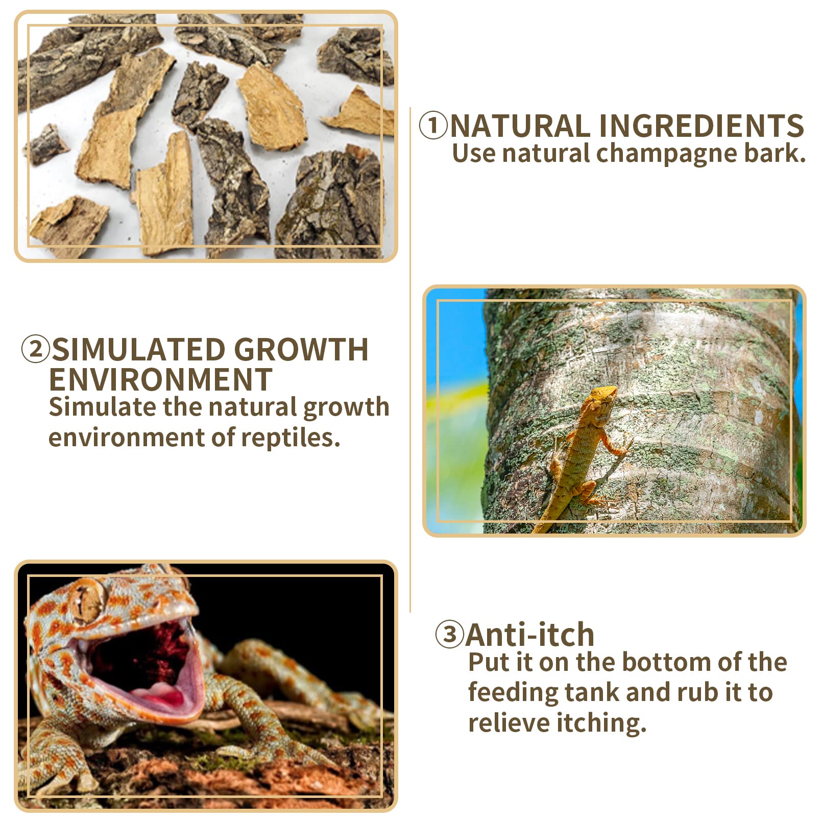 Kathson 4Pcs Cork Tile Background Bark 11.6   Lx7.7   W Reptile Tank Background Terrarium Backdrop Wall Decor Natural Reptile Cl