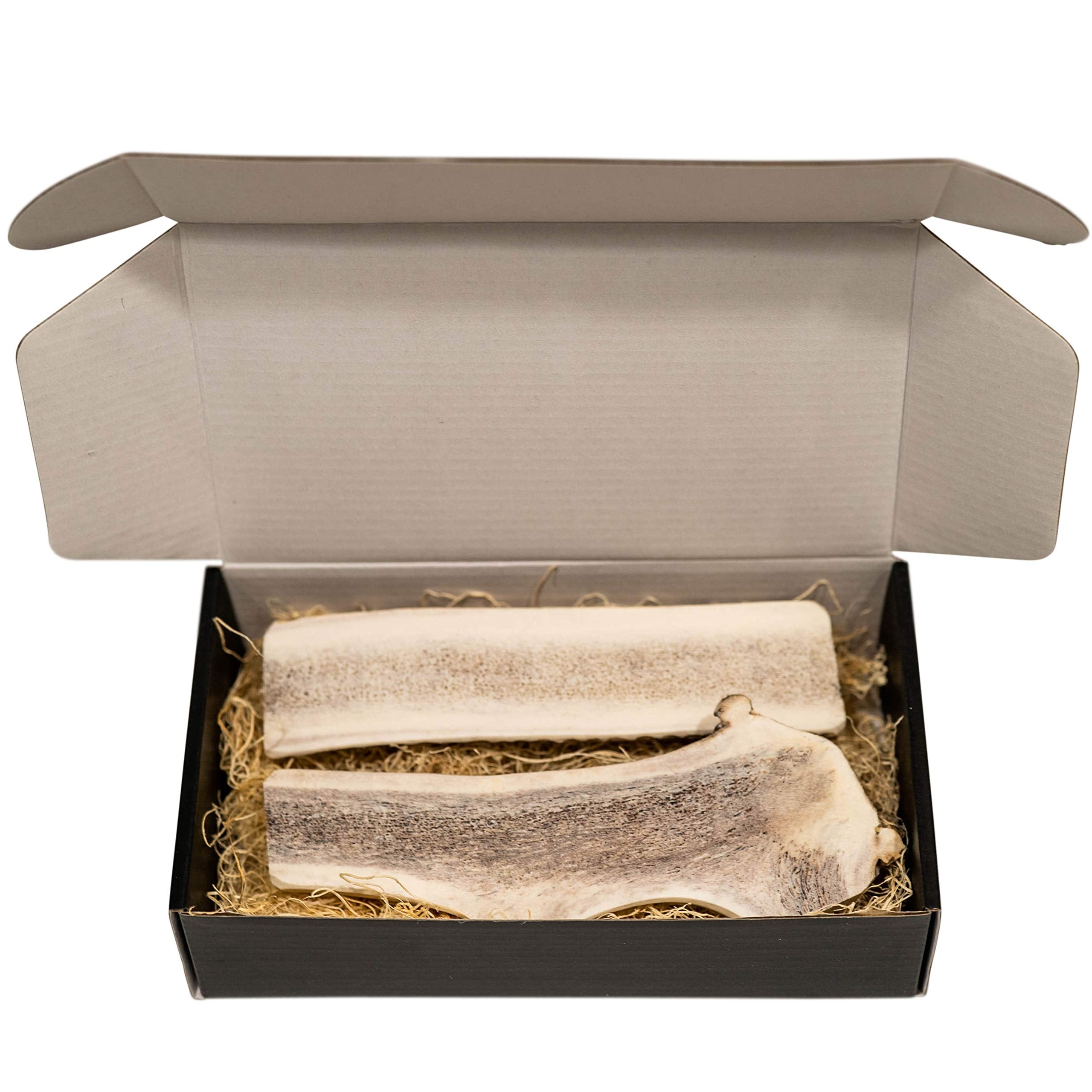 The Antler Box Premium Elk Antler Dog Chews (1 Pound Box) (X-Large (2 Pieces) Split Only)