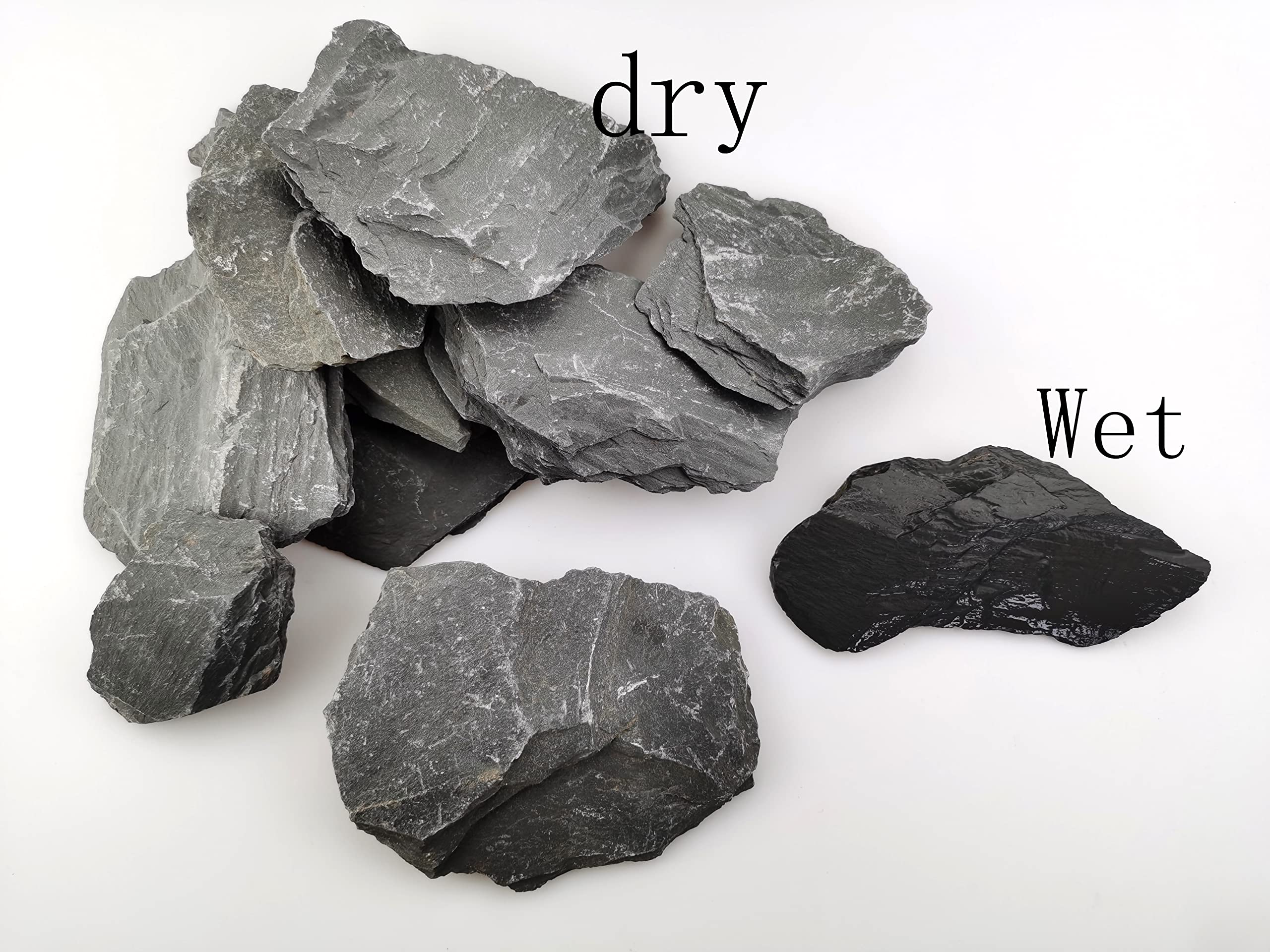 Voulosimi Natural Slate Rocks 5 To 7 Inch Ph Neutral Stone Perfect Rocks For Aquariums, Landscaping Model,Tank Decoration,Amphib