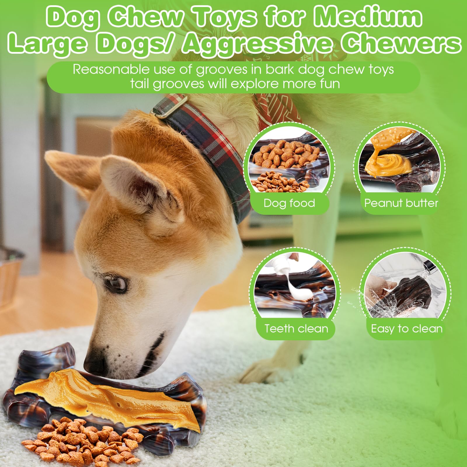 Jeefome Dog Toys For Aggressive Chewers: 2 Packs Indestructible Dog Toys - Tough Chew Toys For Large, Medium,Small Breed To Keep