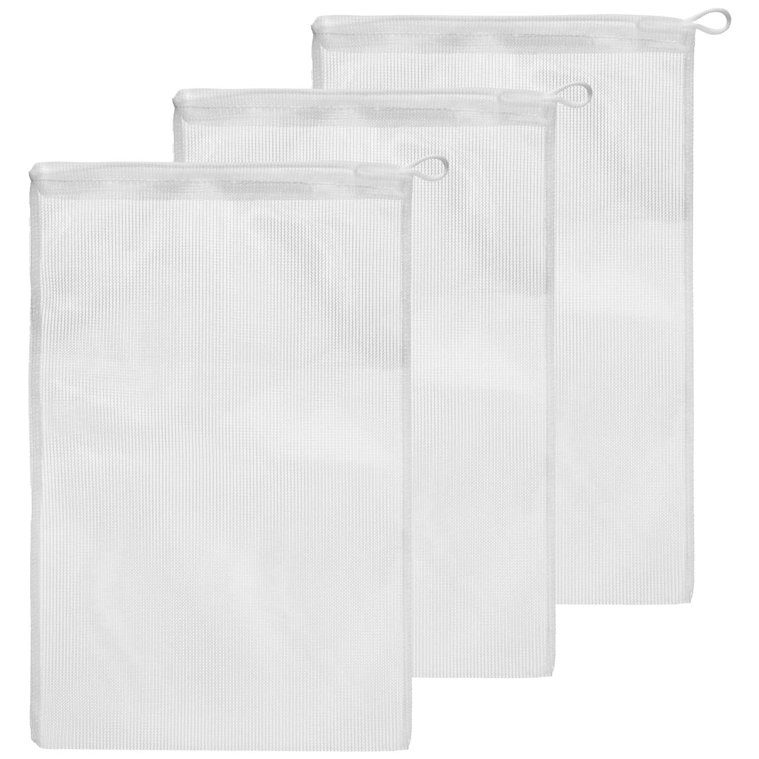Aquatic Experts High Flow Filter Media Bag - Durable Filter Bags For Fish Tank, Secure Aquarium Media Bag With Drawstring, Media Bags For Aquarium And Pond, High Flow (White), 8” X 12” – 3 Pack