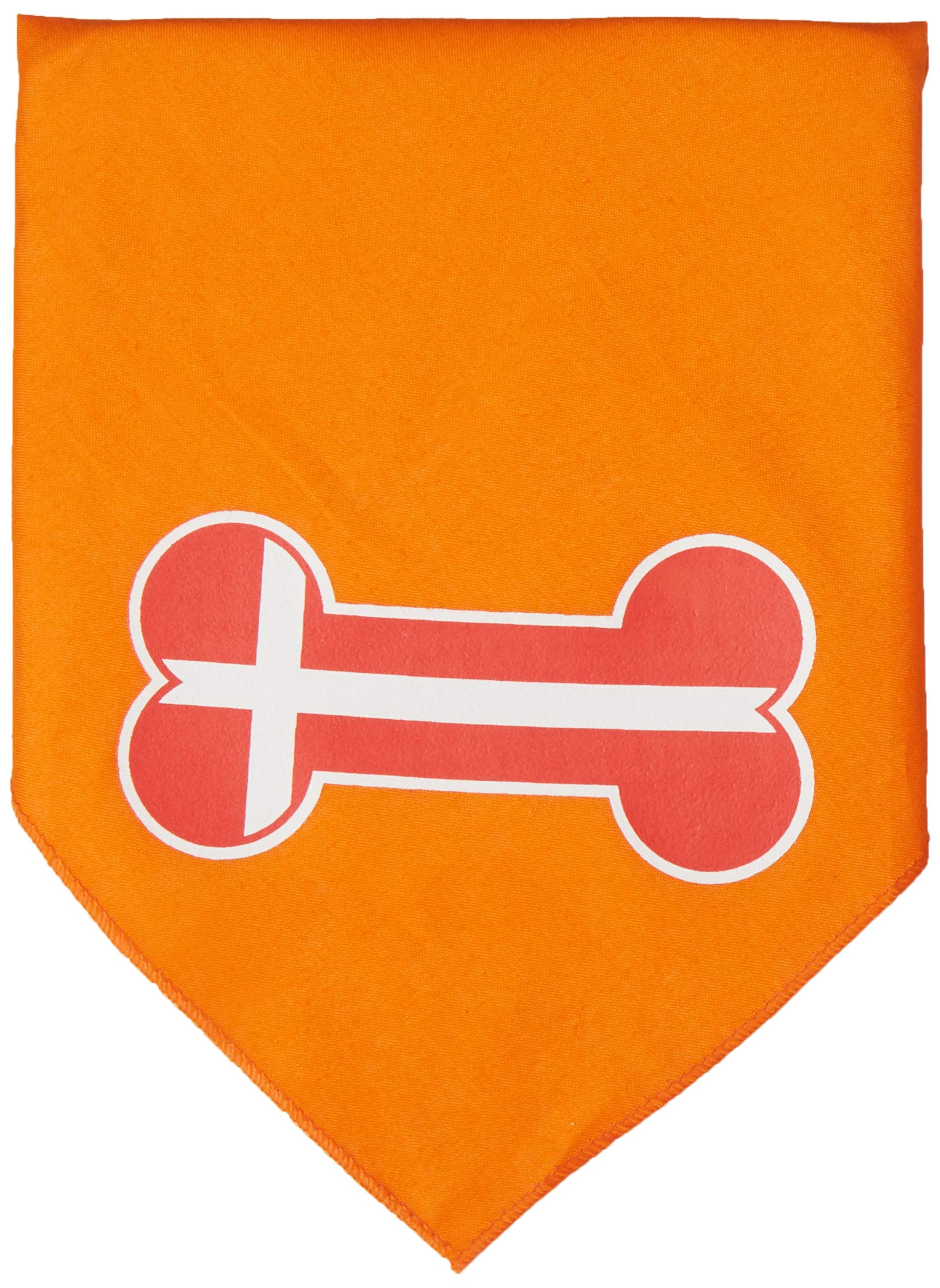 Mirage Pet Products Bone Flag Denmark Screen Print Bandana for Pets, Small, Orange