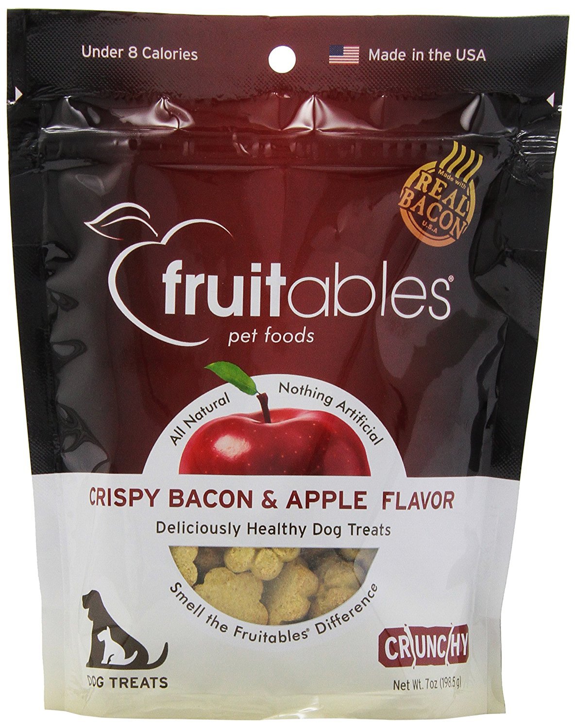 Fruitables - Dog Trts Crunch Bacon Apple - Case of 8 - 7 OZ