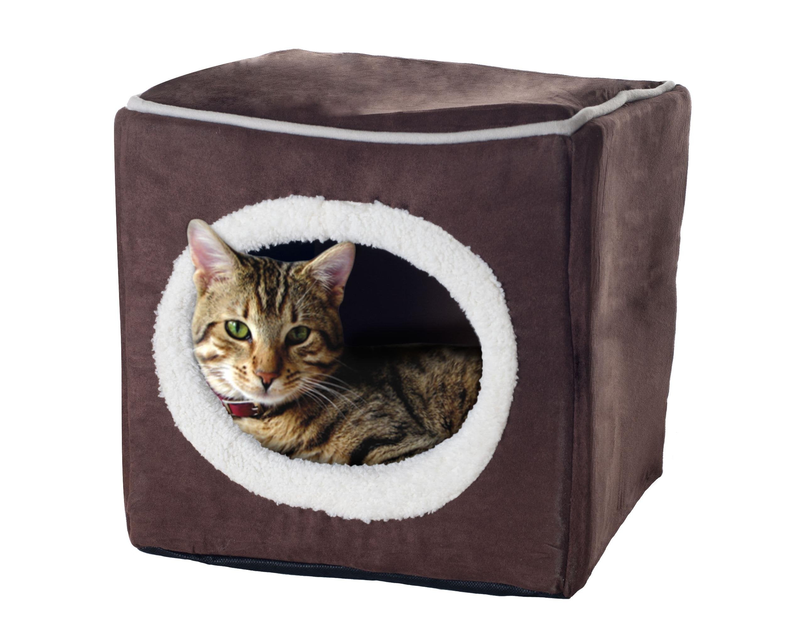 Cat House - Indoor Bed With Removable Foam Cushion - Cat Cave For Puppies, Rabbits, Guinea Pigs, And Other Small Animals By Petm