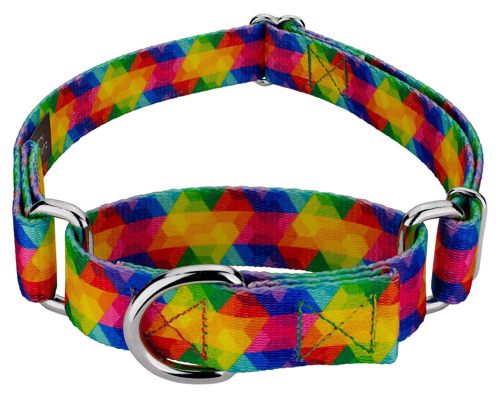 Country Brook Petz - Kaleidoscope Martingale Dog Collar - Groovy Collection Featuring Far Out Designs (5/8 Inch, Small)