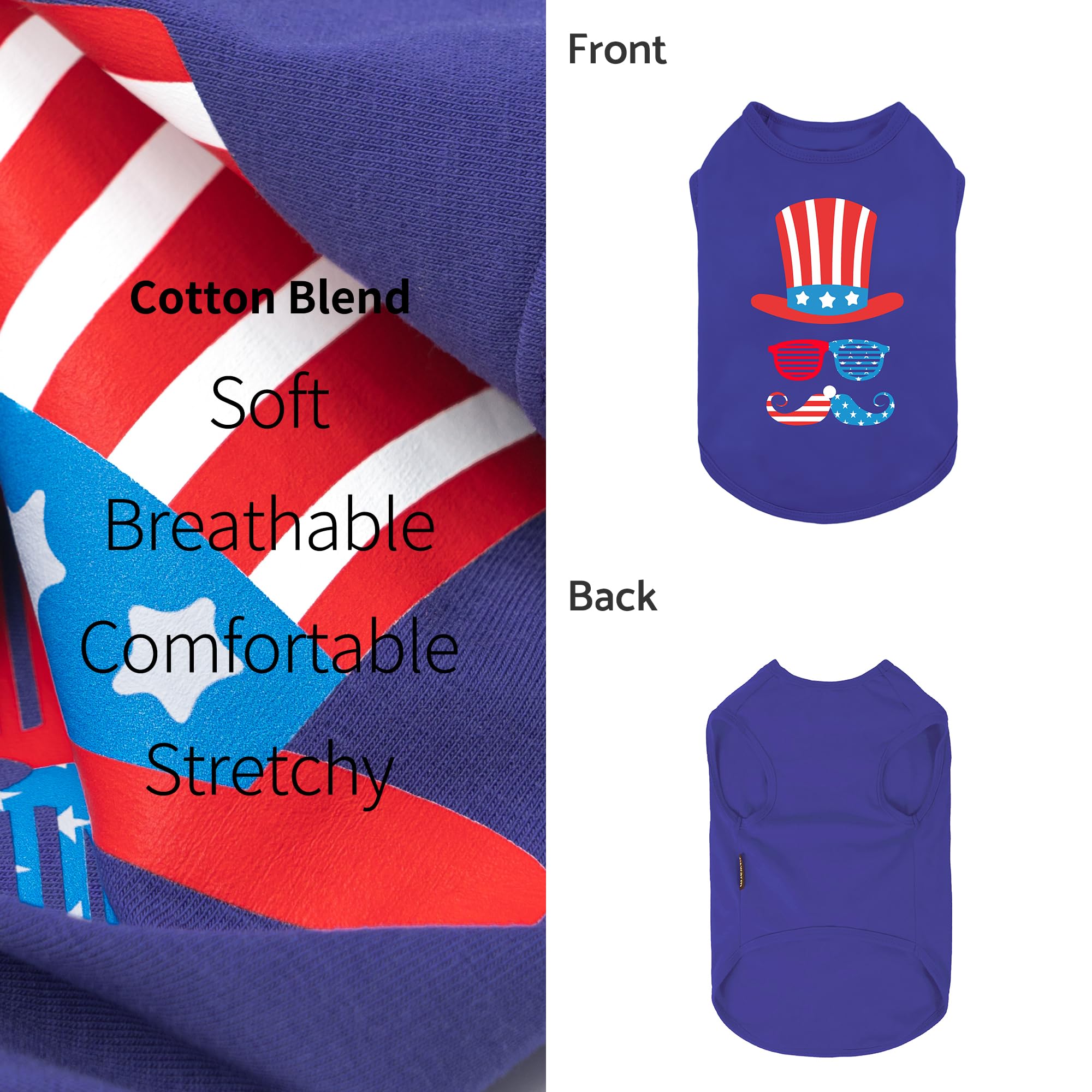 Fitwarm Patriotic Funny Dog Shirt, 4Th Of July Outfit For Small Dogs Boy Girl, Festive Pet Clothes, Red, White, Blue, Xl
