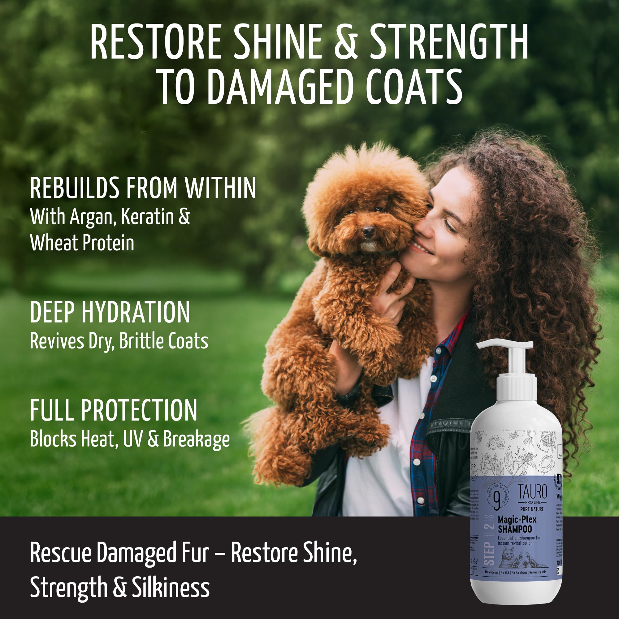 Tauro Pro Line Pure Nature Magic Plex Dogs And Cats Shampoo Instant Revitalization With Essential Oils For Shiny And Healthy Ski