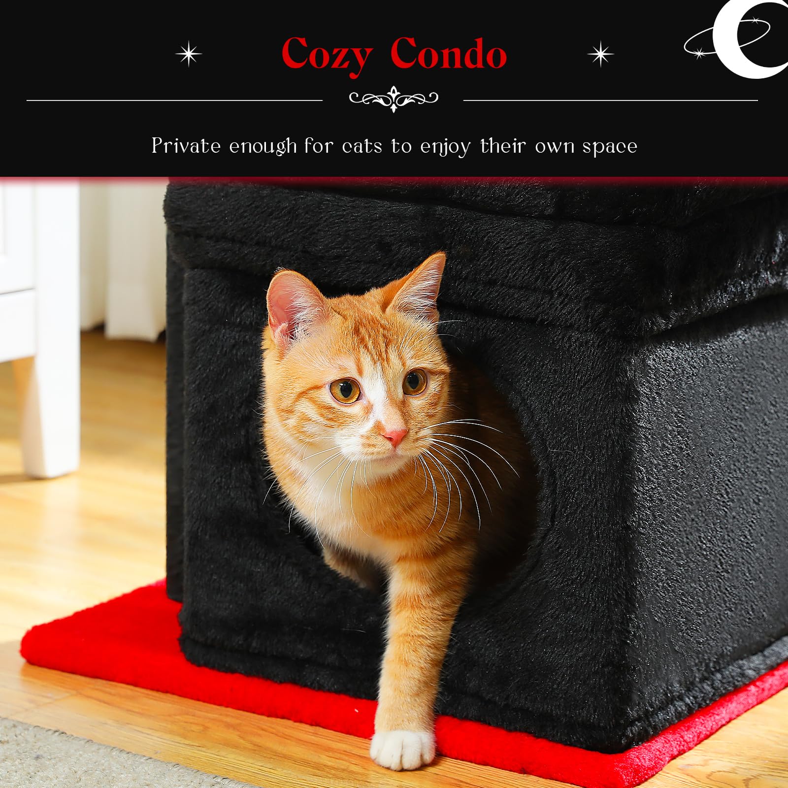 Pequlti Cat Tree Cat Tower For Indoor Cats With Private Cozy Cat Condo, Natural Sisal Scratching Posts And Plush Pom-Pom For Small Cats,Beige