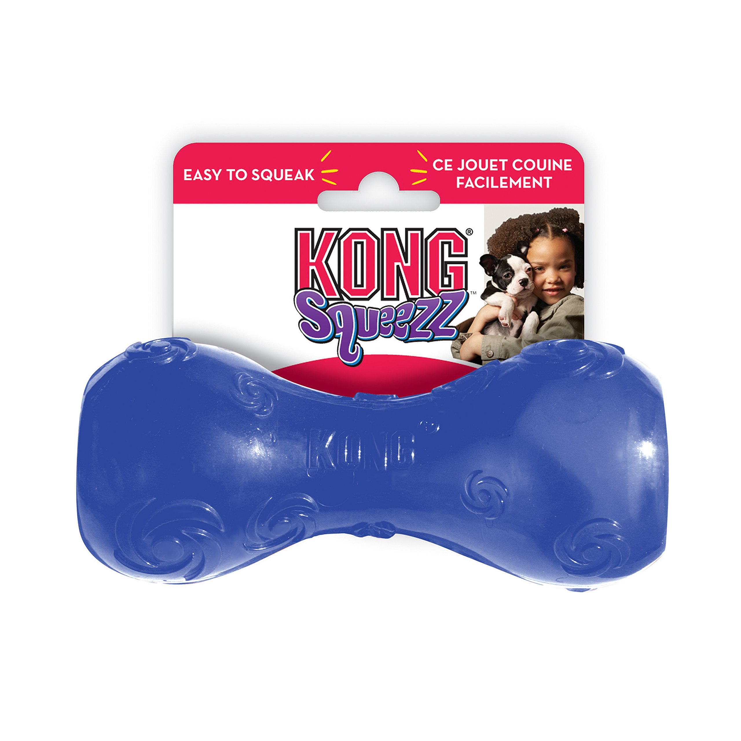 Kong Squeezz Dumbbell Dog Toy, Small, Colors Vary