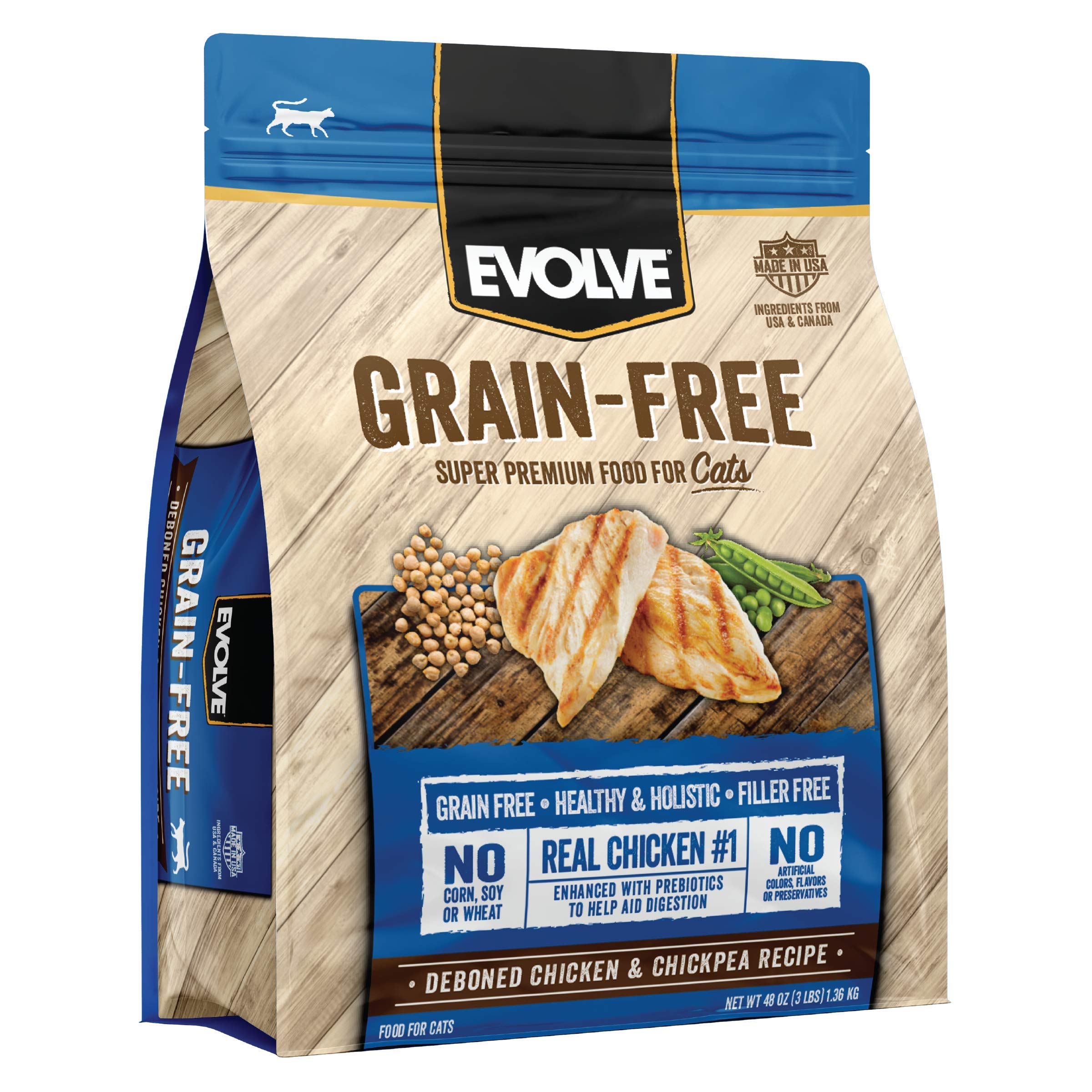 Evolve Pet Food Grain Free Deboned Chicken, Pea and Vegetable Recipe Cat Food Grain Free Deboned Chicken, Pea, and Veggies 3 Pou