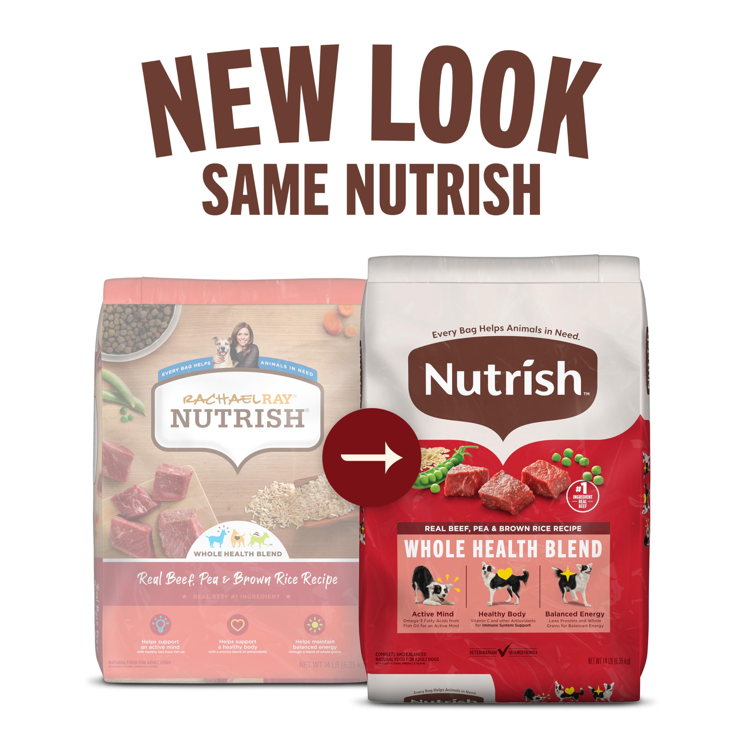 Nutrish Real Beef, Pea & Brown Rice Recipe Whole Health Blend Dry Dog Food, 28 lb. Bag (Rachael Ray)