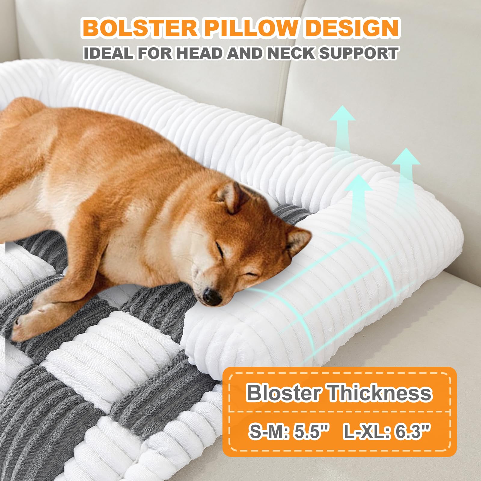 Extra Large Dog Bed For Couch, Washable Pet Bed Mat, Checkerboard Cozy Plush Sofa Mat, Pet Couch Cover Furniture Protector For S