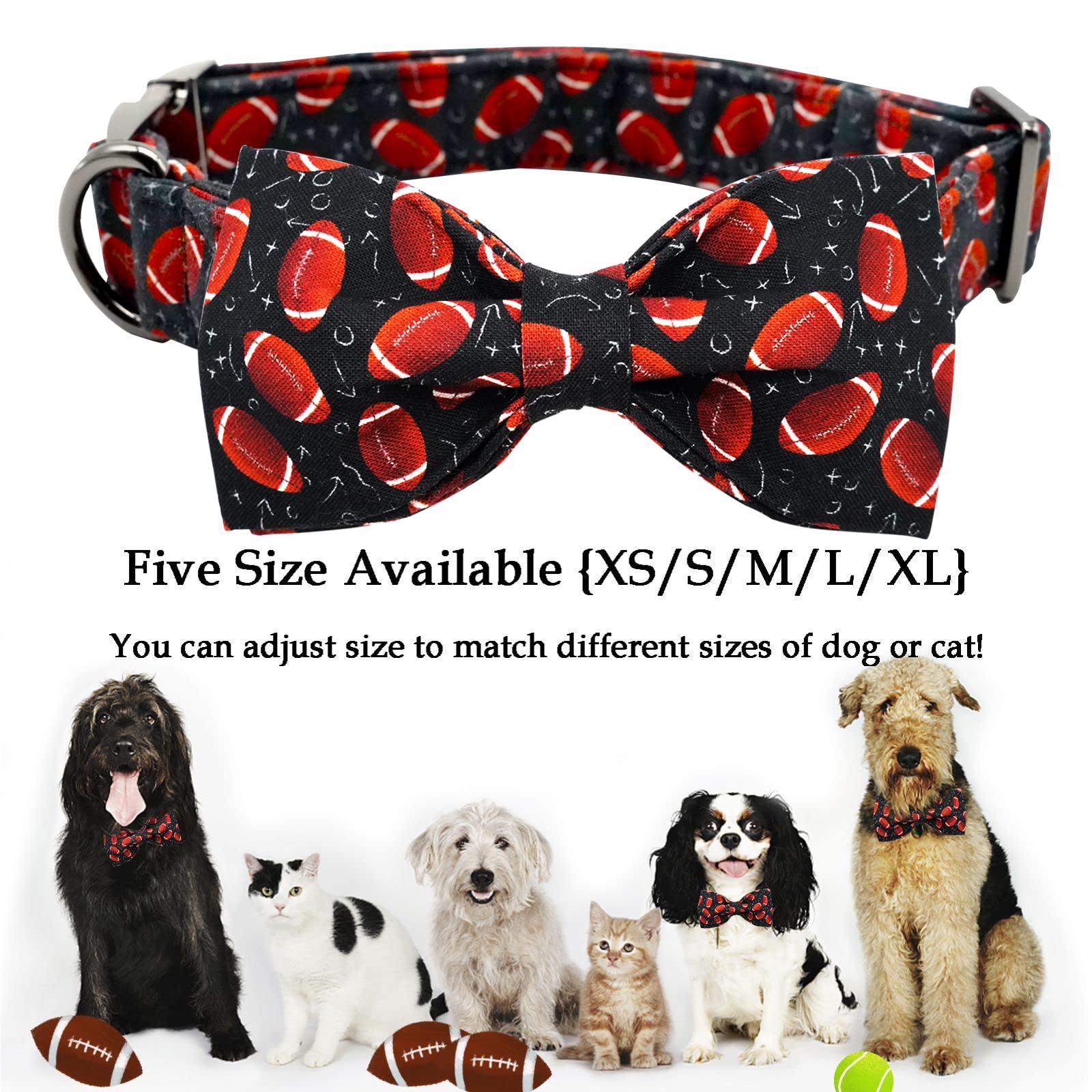 Lionheart Glory Dog Collar Bowtie - Adjustable Cotton Bow For X-Large Dogs