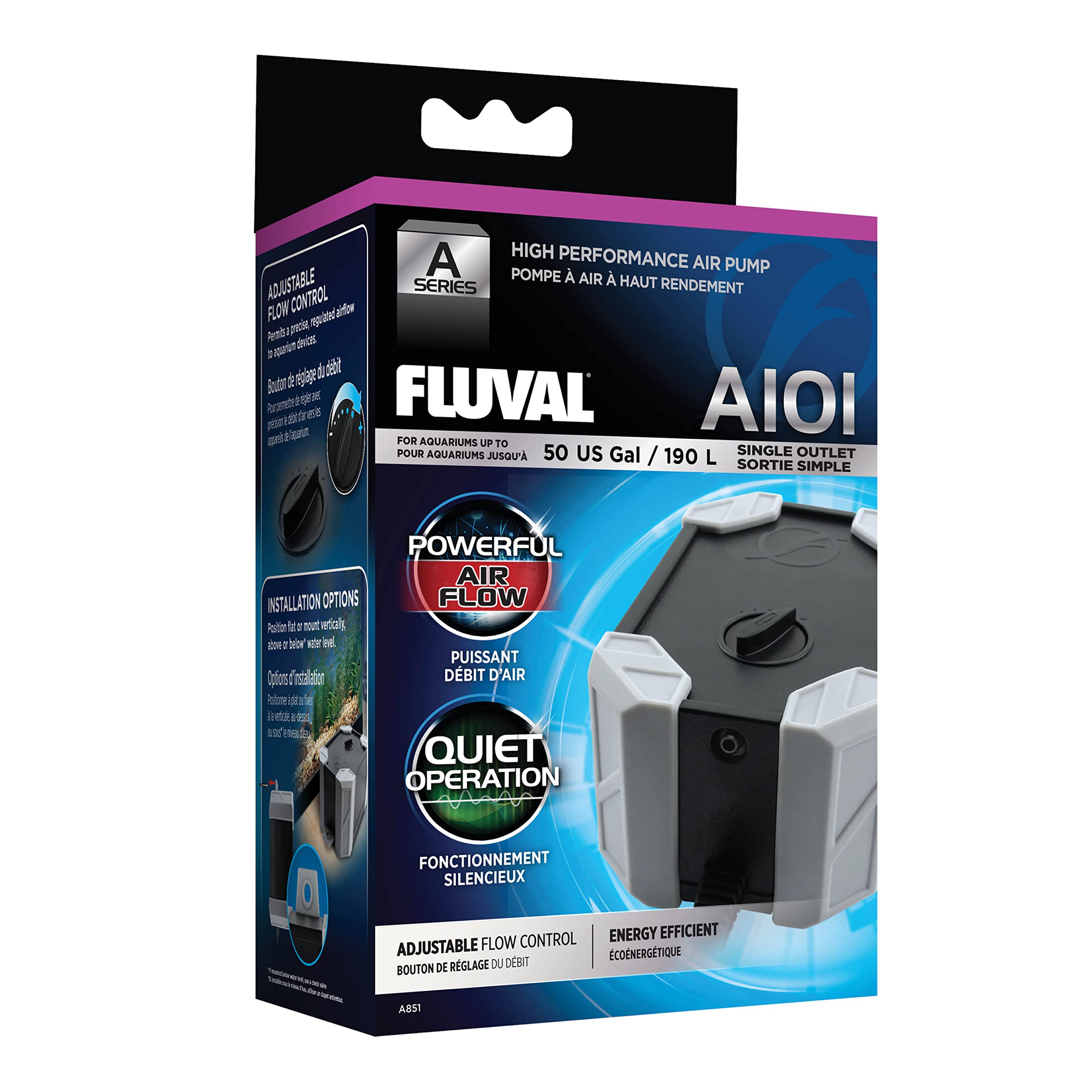 Fluval A101 Aquarium Air Pump 2.0W,Black