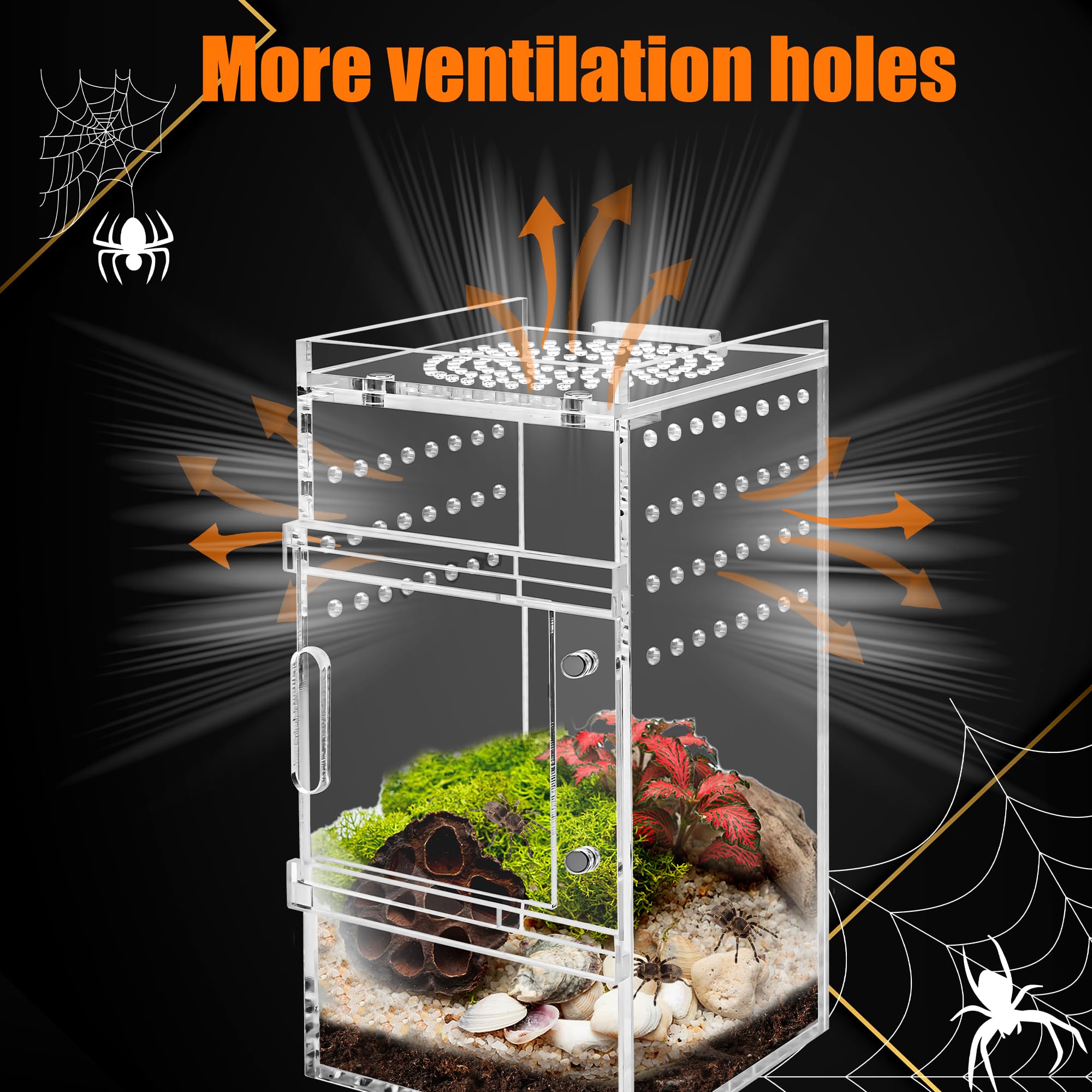 Zhaoyao Acrylic Jumping Spider Enclosure Tarantula Enclosure, Full Transparency Spider Enclosure Spider Terrarium Jumping Spider