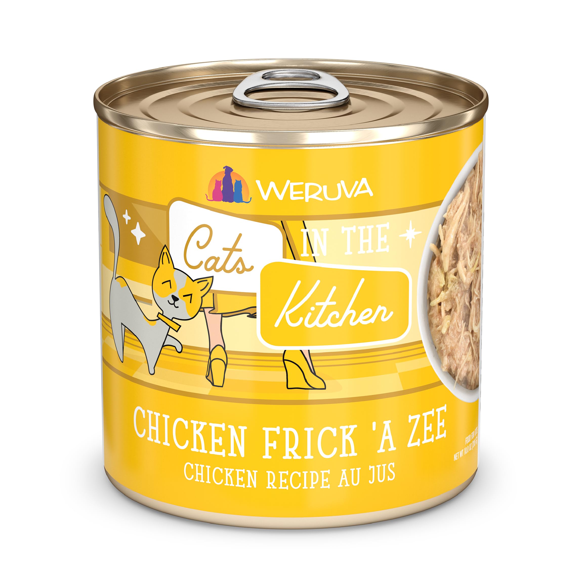 Weruva Cats in The Kitchen, Chicken Frick A Zee Wet Cat Food, 10oz Can (Pack of 12)