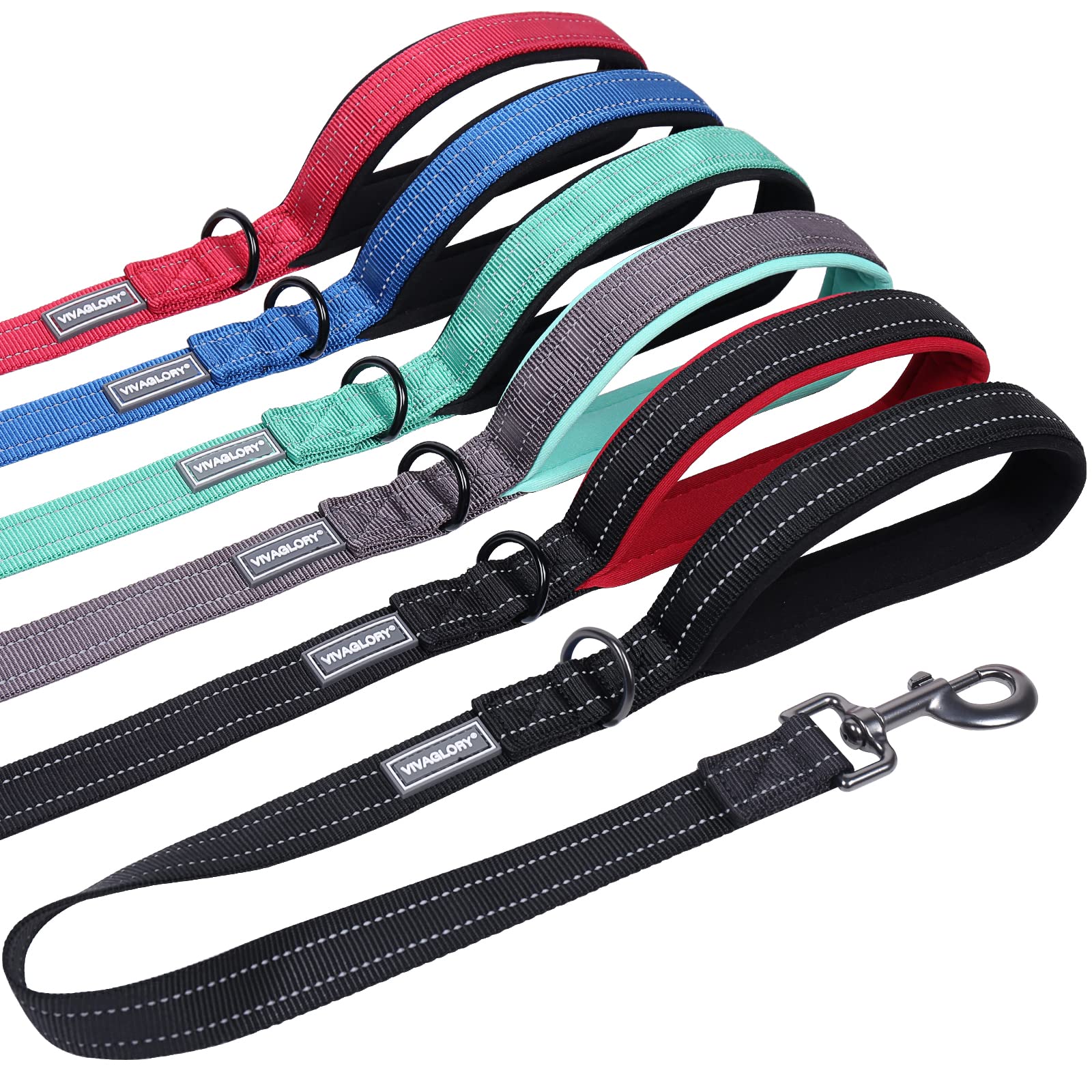 Vivaglory Short Dog Leash For Medium & Large Dogs, 24Inch, Pink