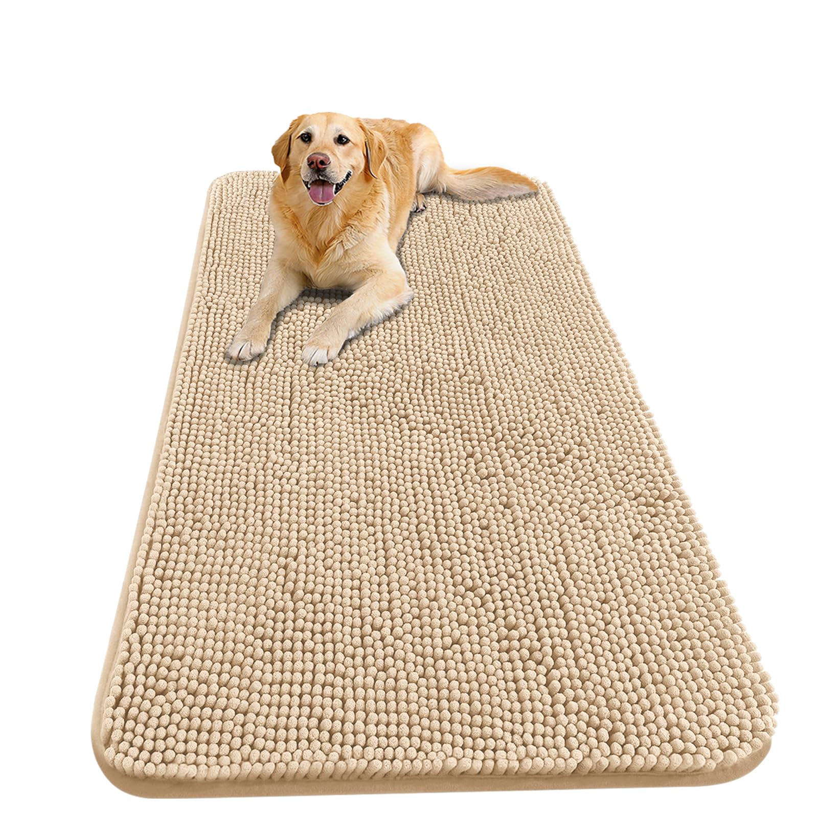 Smiry Dog Bed Mat 48X30, Ultra Soft Non-Slip Washable Quick Dry Chenille Dog Sleeping Mattress For Large Jumbo Medium Small Dogs