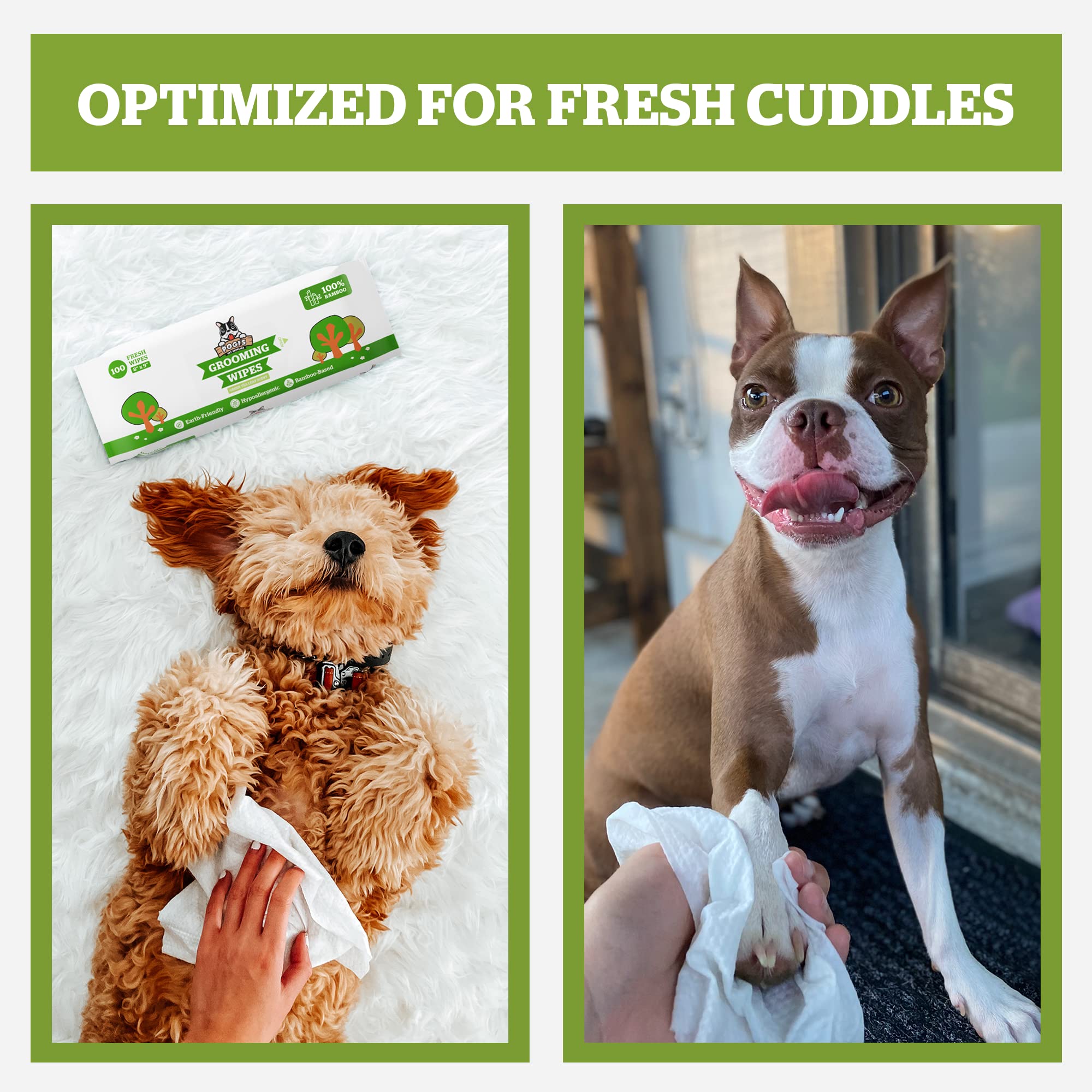 Pogi'S Dog Grooming Wipes - 400 Dog Wipes For Cleaning And Deodorizing - Plant-Based, Hypoallergenic Pet Wipes For Dogs, Puppy Wipes - Quick Bath Dog Wipes For Paws, Butt, & Body - Fragrance Free