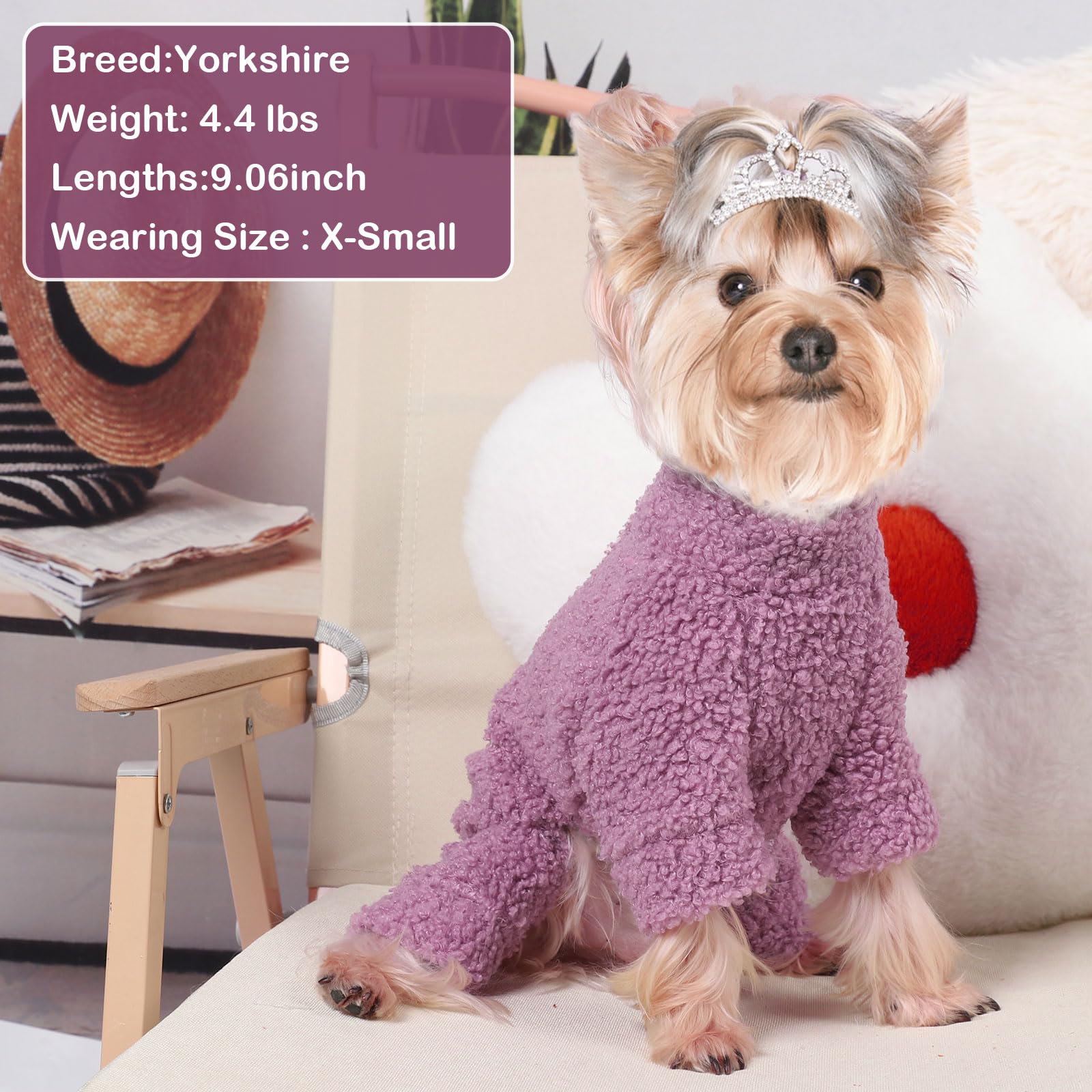 Fleece Dog Sweater Dog Pajamas Small Sized Dog Boy Girl Fleece Puppy Clothes Jammies 4 Leg Dog Pjs For Chihuahua Yorkie Spring W