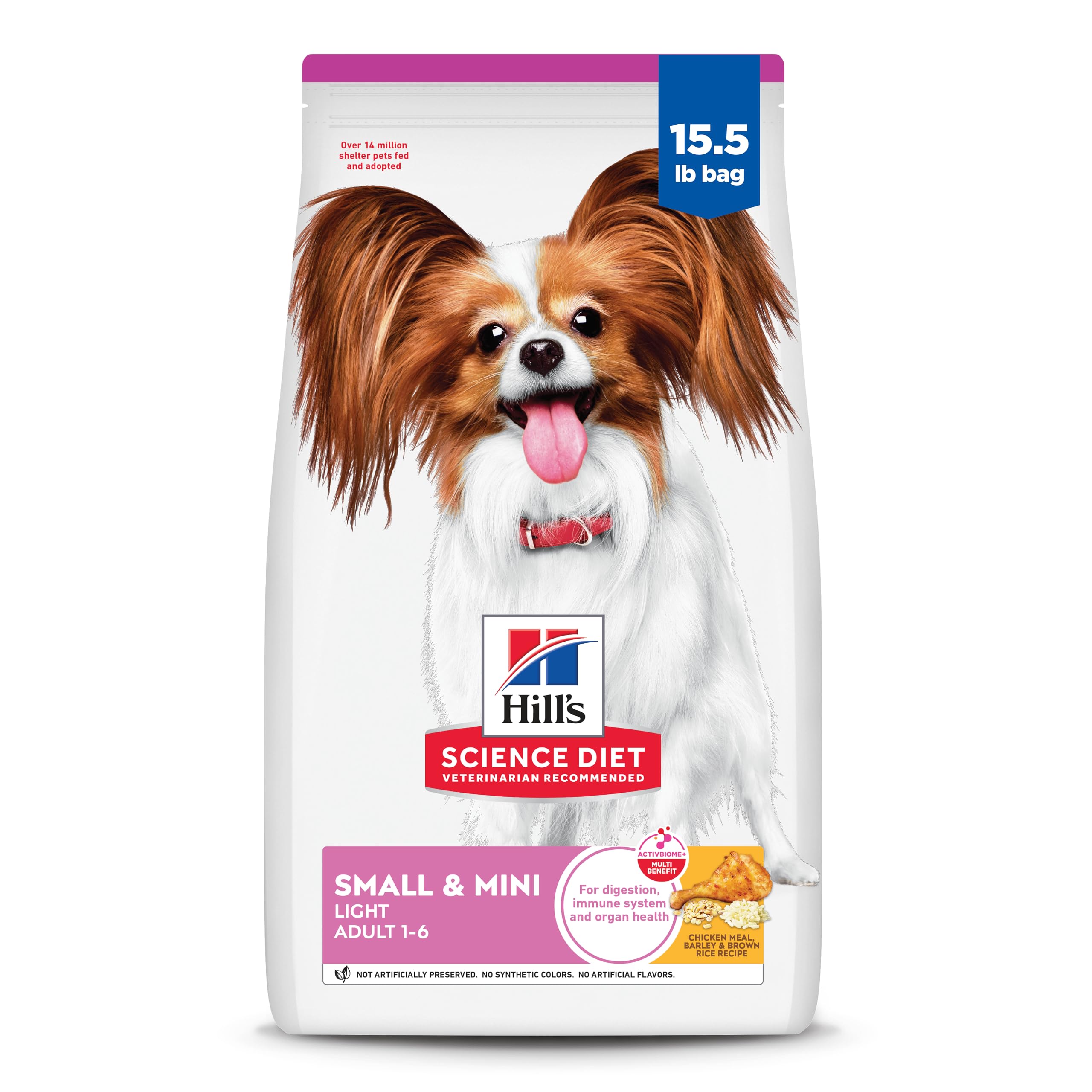Hills Science Diet Light , Adult 1-6, Small & Mini Breeds Weight Management Support, Dry Dog Food, Chicken & Barley, 15.5 lb Ba