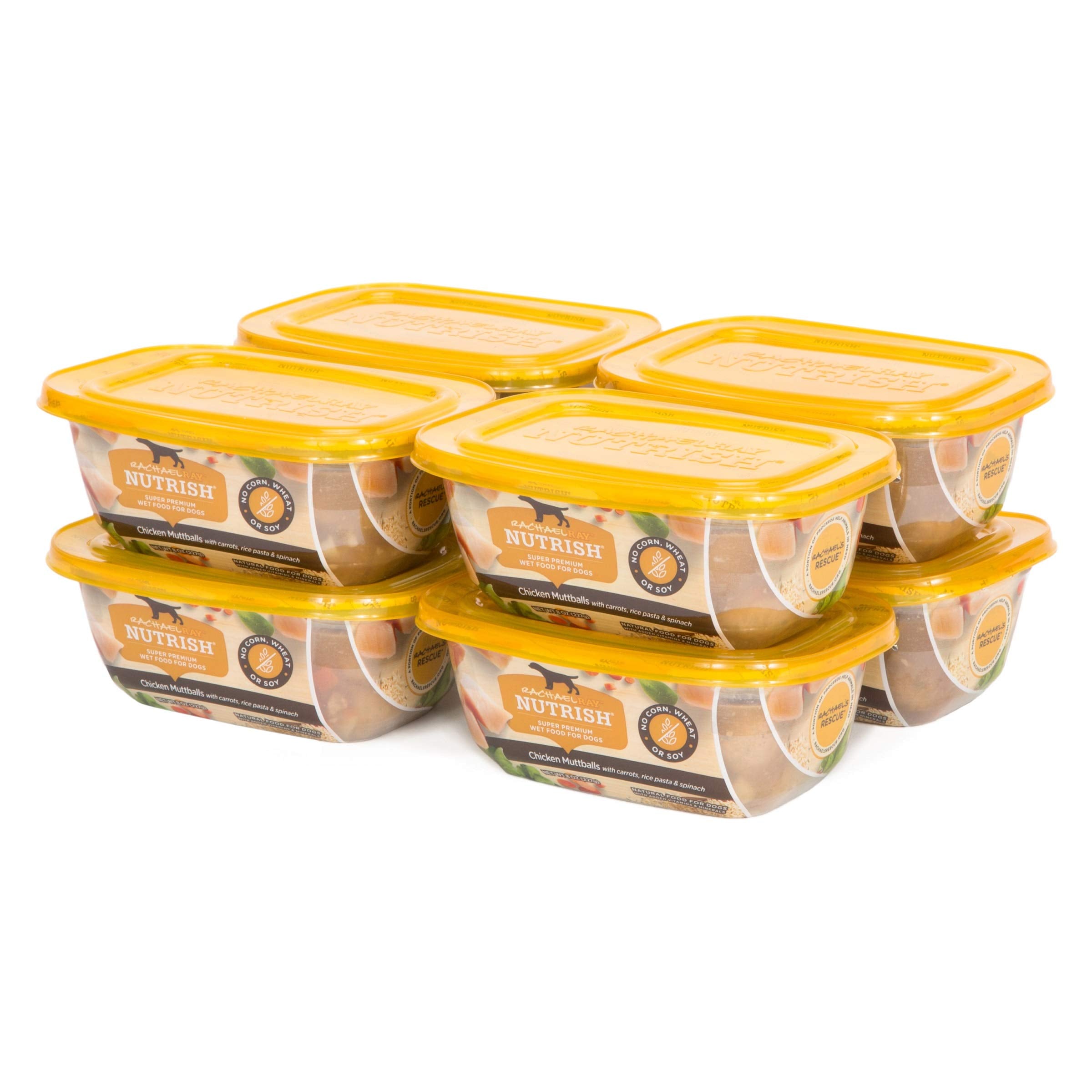 Rachael Ray Nutrish Premium Natural Wet Dog Food, Chicken Muttballs Recipe, 8 Ounce Tub (Pack of 8)