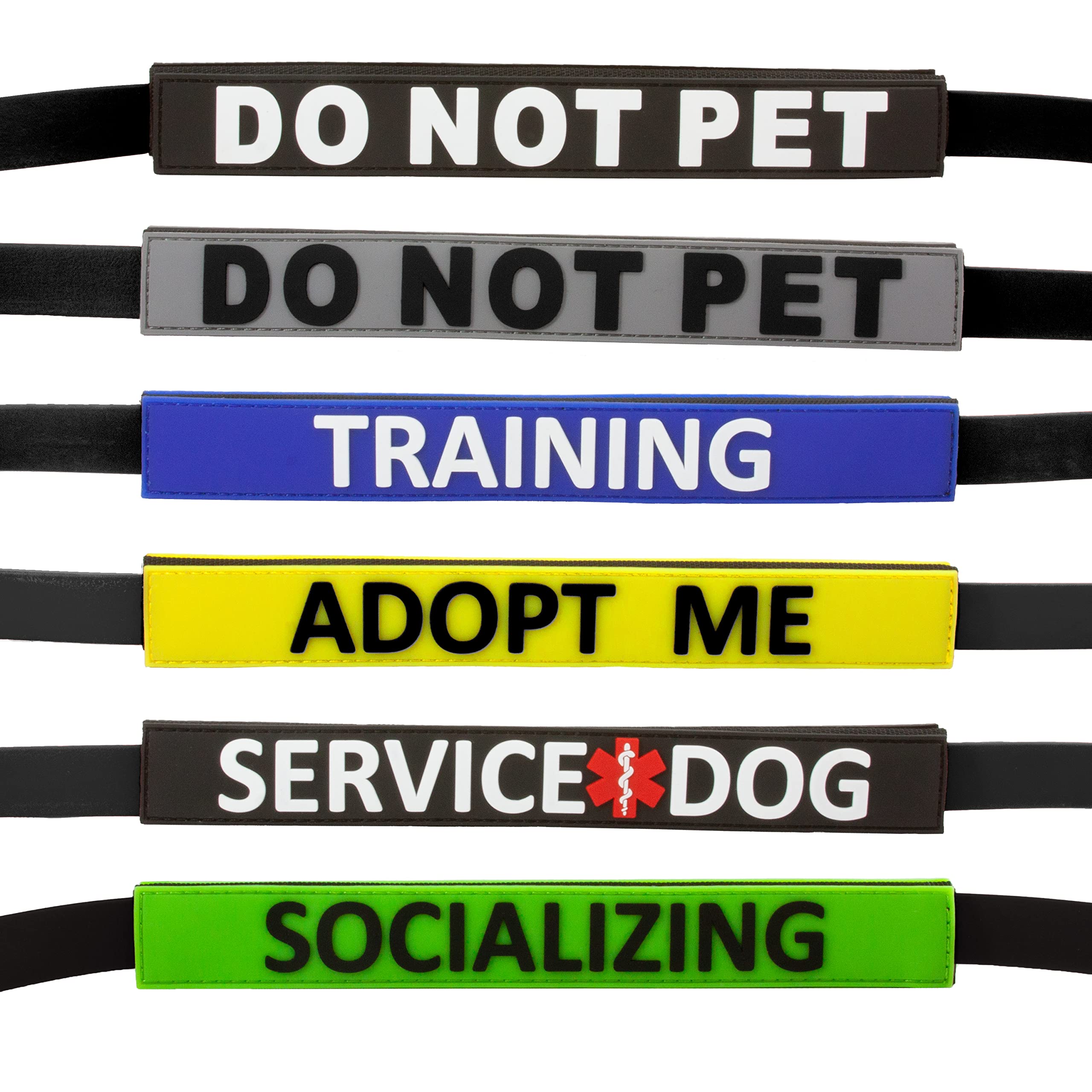 Tacticollar - Dog Leash Sleeves, Double Sided, Highly Visible, Provide Advanced Warning to Prevent Accidents (Service Dog)