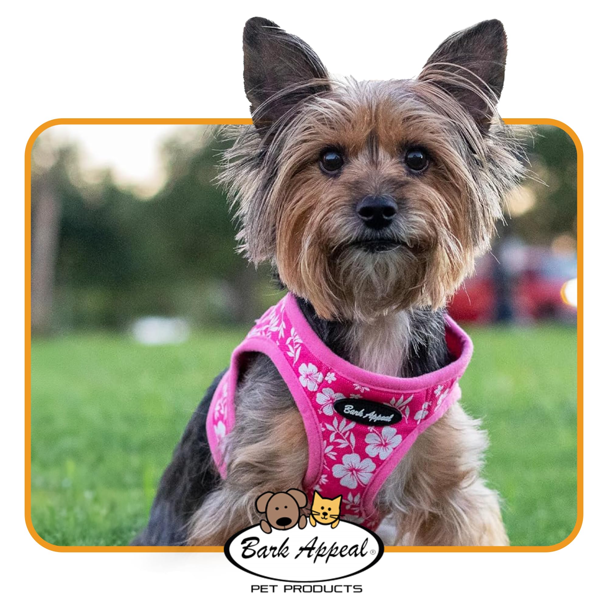 Bark Appeal Lavender Step-In Dog Harness For Small-Medium Pets – Updated Sizing, Re-Measuring Is Essential – Soft Vest Harness – Anti-Choke With Adjustable Strap & Heavy Duty Clip – Small