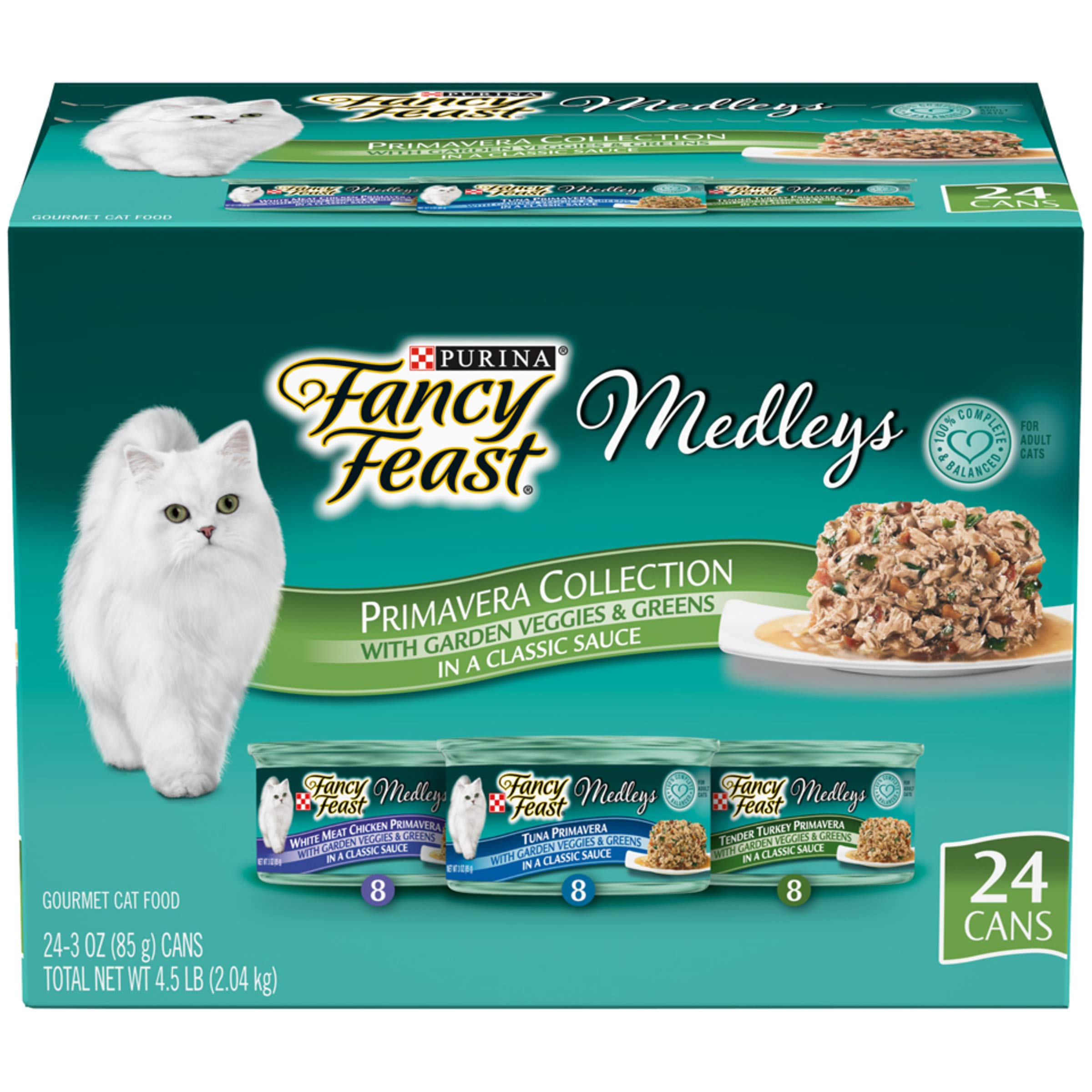 Purina Fancy Feast Wet Cat Food Variety Pack, Medleys Primavera Collection - (24) 3 oz. Cans