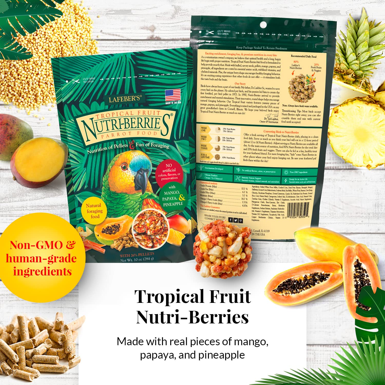 LAFEBERS Gourmet Nutri-Berries Pet Bird Food Variety Sampler Bundles, Made with Non-GMO and Human-Grade Ingredients, for Parrot