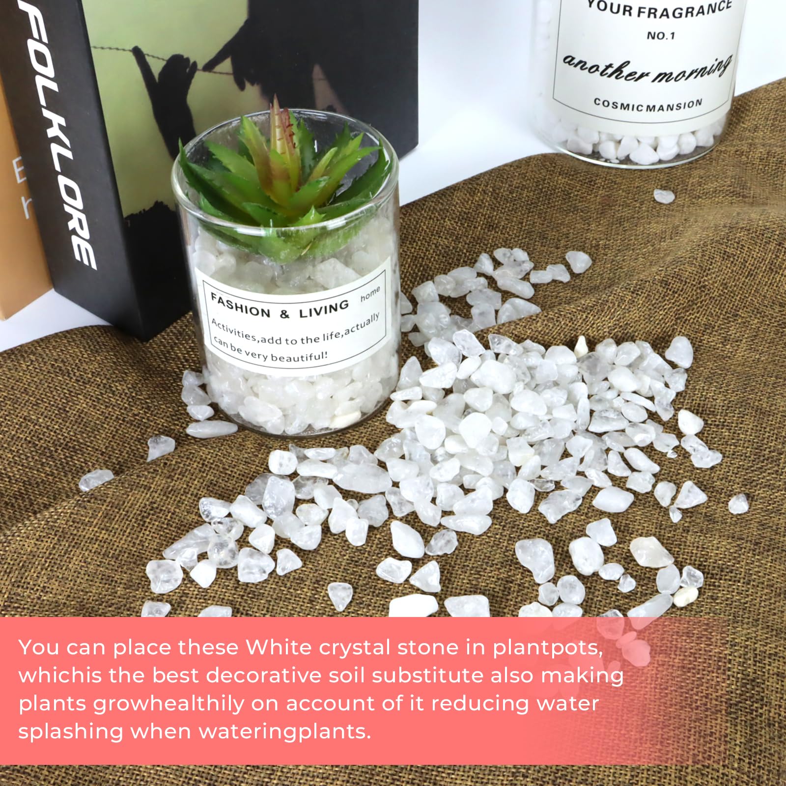 Twdrer 2lb/950g Small Natural White Clear Irregular Shaped Crystal Quartz Rock Tumbled Chips Crushed Stone Healing Reiki Crystal
