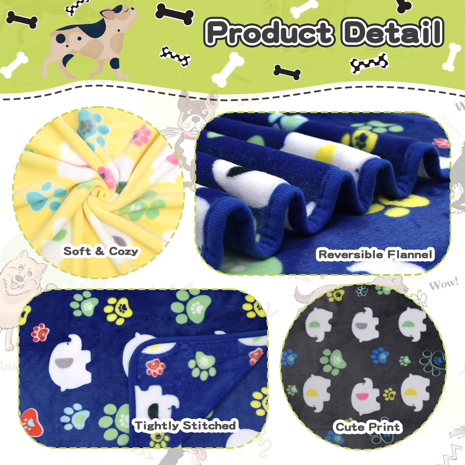 Rezutan Dog Blankets For Large Dogs,1 Pack 3 Dogs Blankets For Large Medium Blanket, Super Soft Fluffy Premium Fleece Pet Blanke