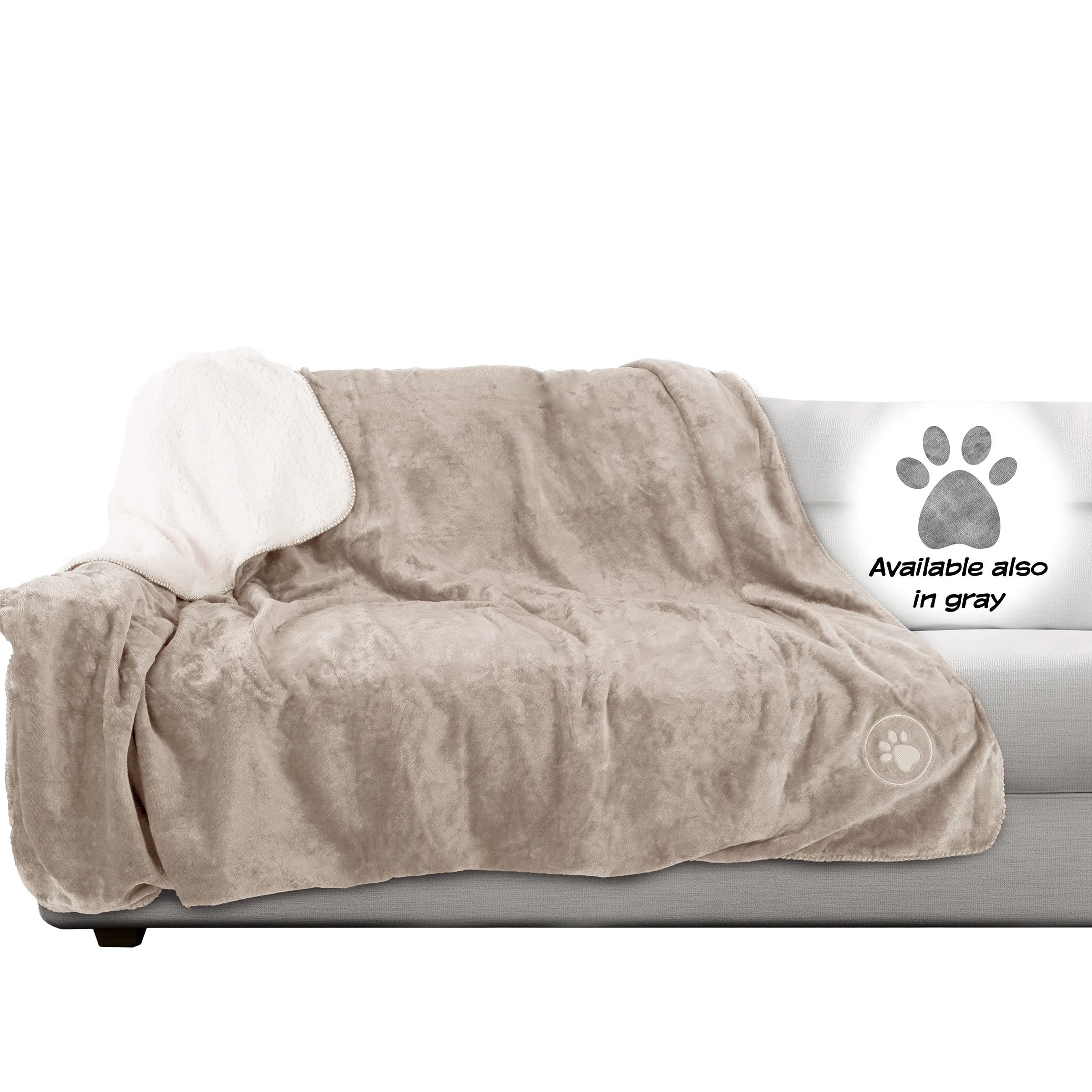 Petmaker Waterproof Dog Blanket - 60X70-Inch Reversible Sherpa Dog Blanket For Couch, Bed, Or Car - Protects From Spills, Stains