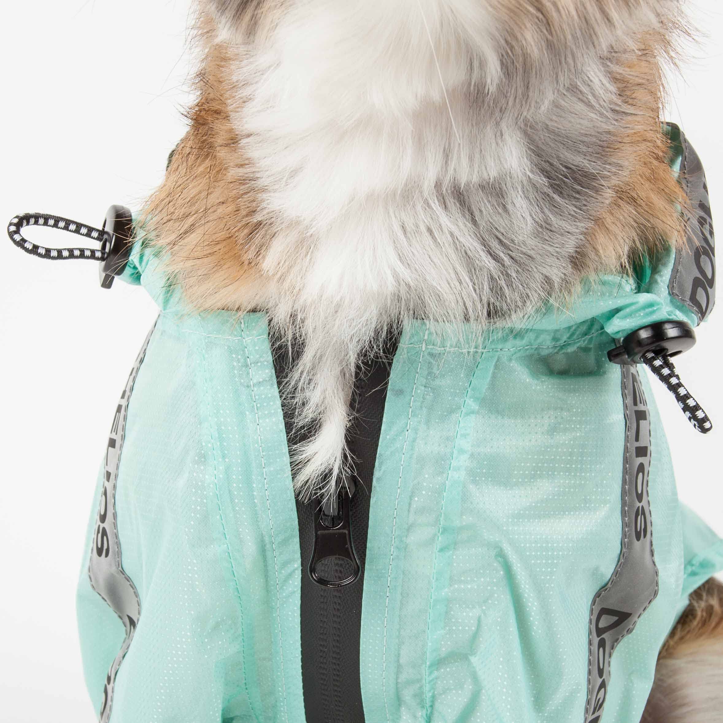 Dog Helios Torrential Shield Adjustable And Waterproof Dog Raincoat Poncho, Sm, Green