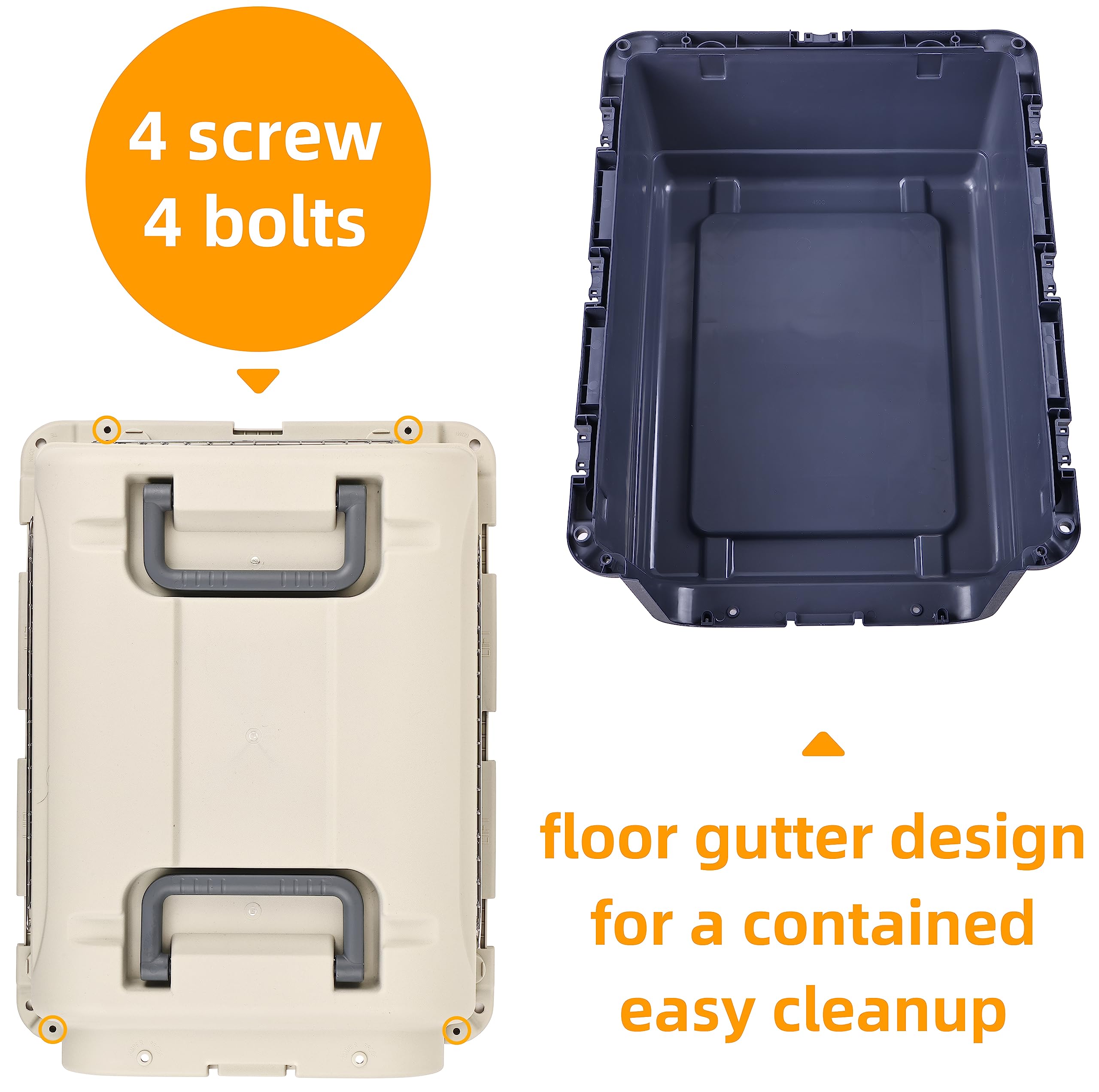 Elevon Plastic Kennels Pet Carrier Rolling Plastic Airline Approved Wire Door Travel Dog Crate, Medium (26.5'' L X 20'' W X 18.8