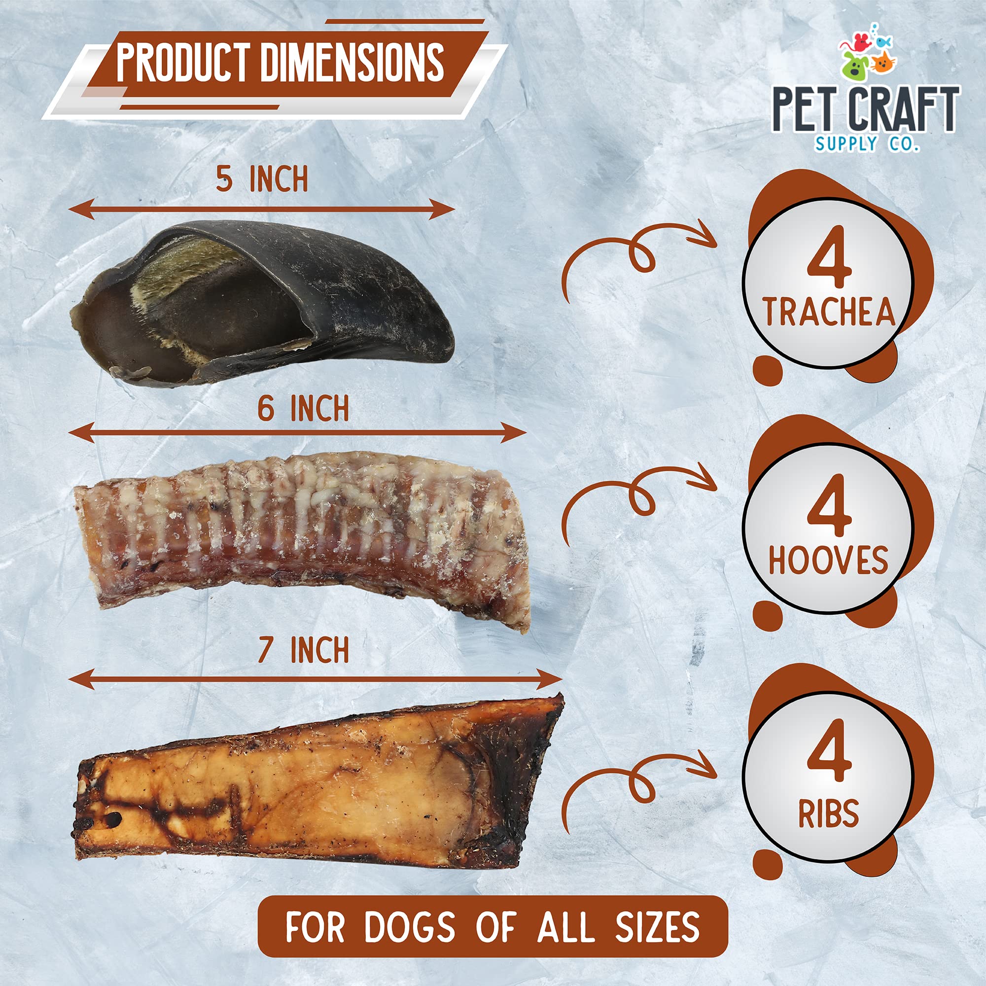 Pet Craft Supply Beef Butcher Dog Chews Treats, 12 Pack, Rawhide Free, Long Lasting for Small, Medium, Large Dogs, Model 8766