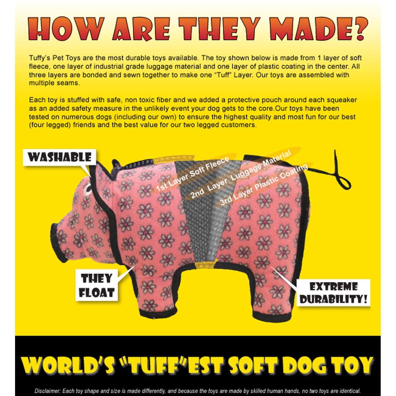 Tuffy - World'S Tuffest Soft Dog To -Ultimate Bone- Squeakers- Multiple Layers. Made Durable, Strong & Tough. Interactive Play (Tug, Toss & Fetch). Machine Washable & Floats (Regular, Camo Blue)