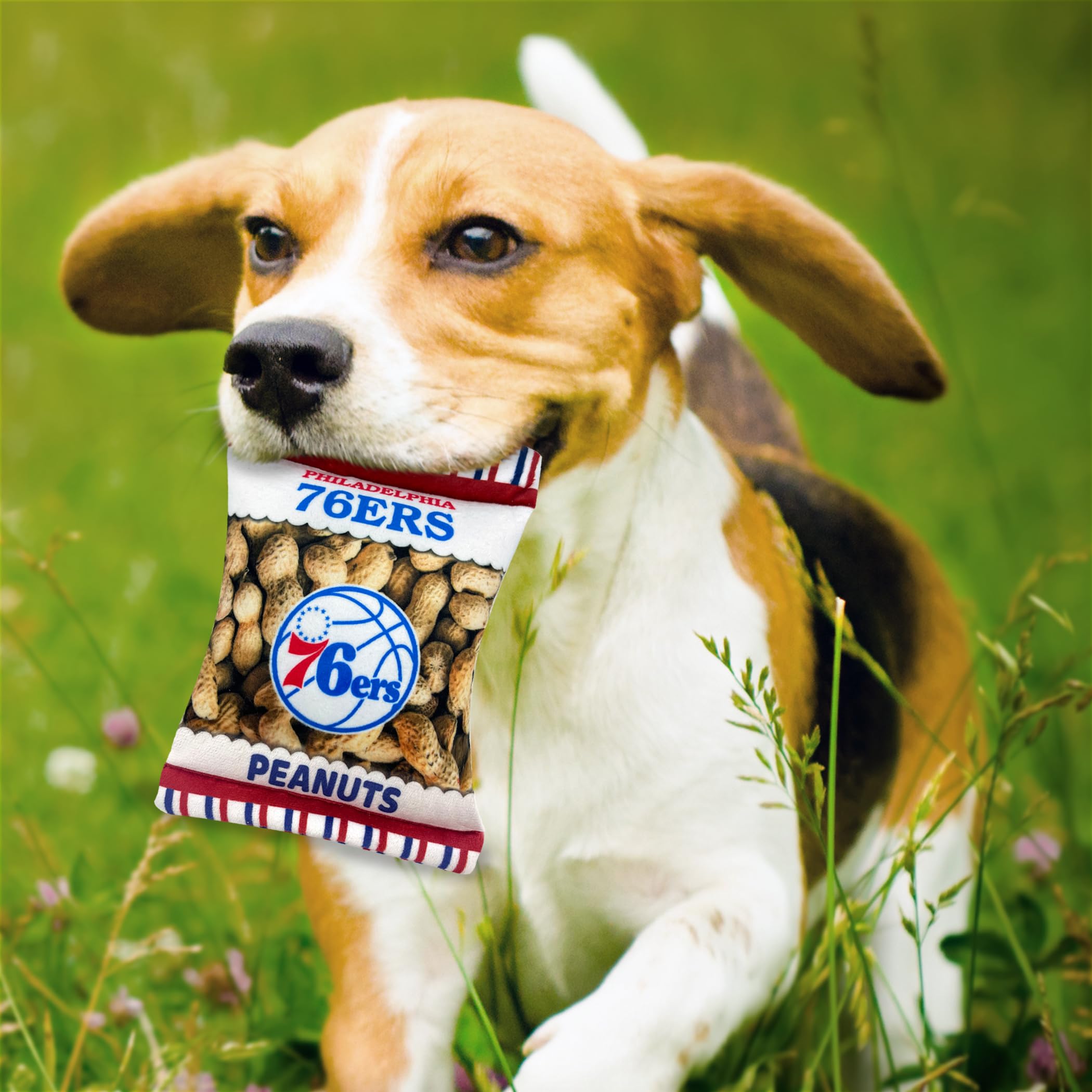 Pets First Nba Philadelphia 76Ers Crinkle Fine Plush Dog & Cat Squeak Toy - Cutest Stadium Peanuts Snack Plush Toy For Dogs & Ca