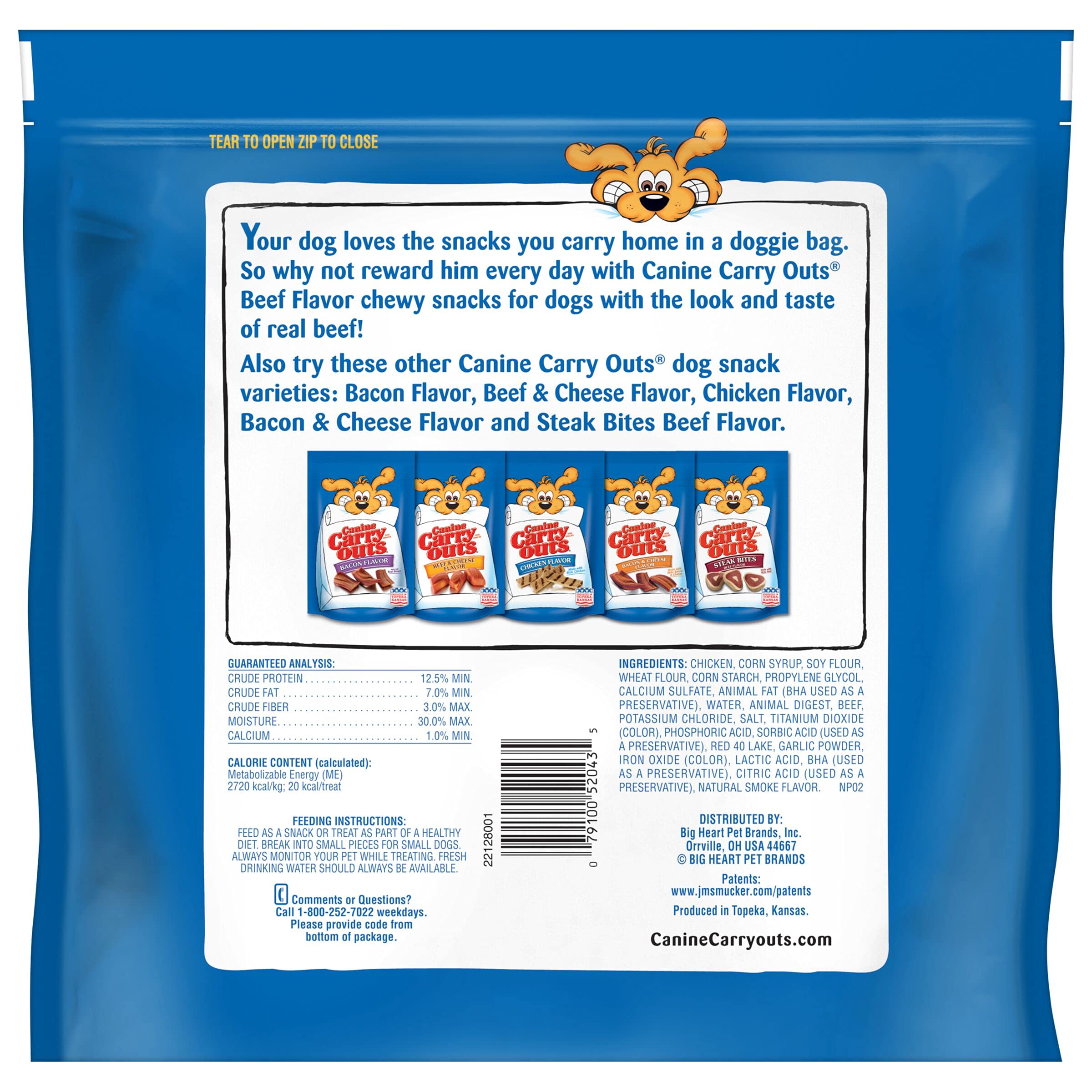 Canine Carry Outs Dog Treats, Beef Flavor, 22.5 Ounce (Pack of 4)