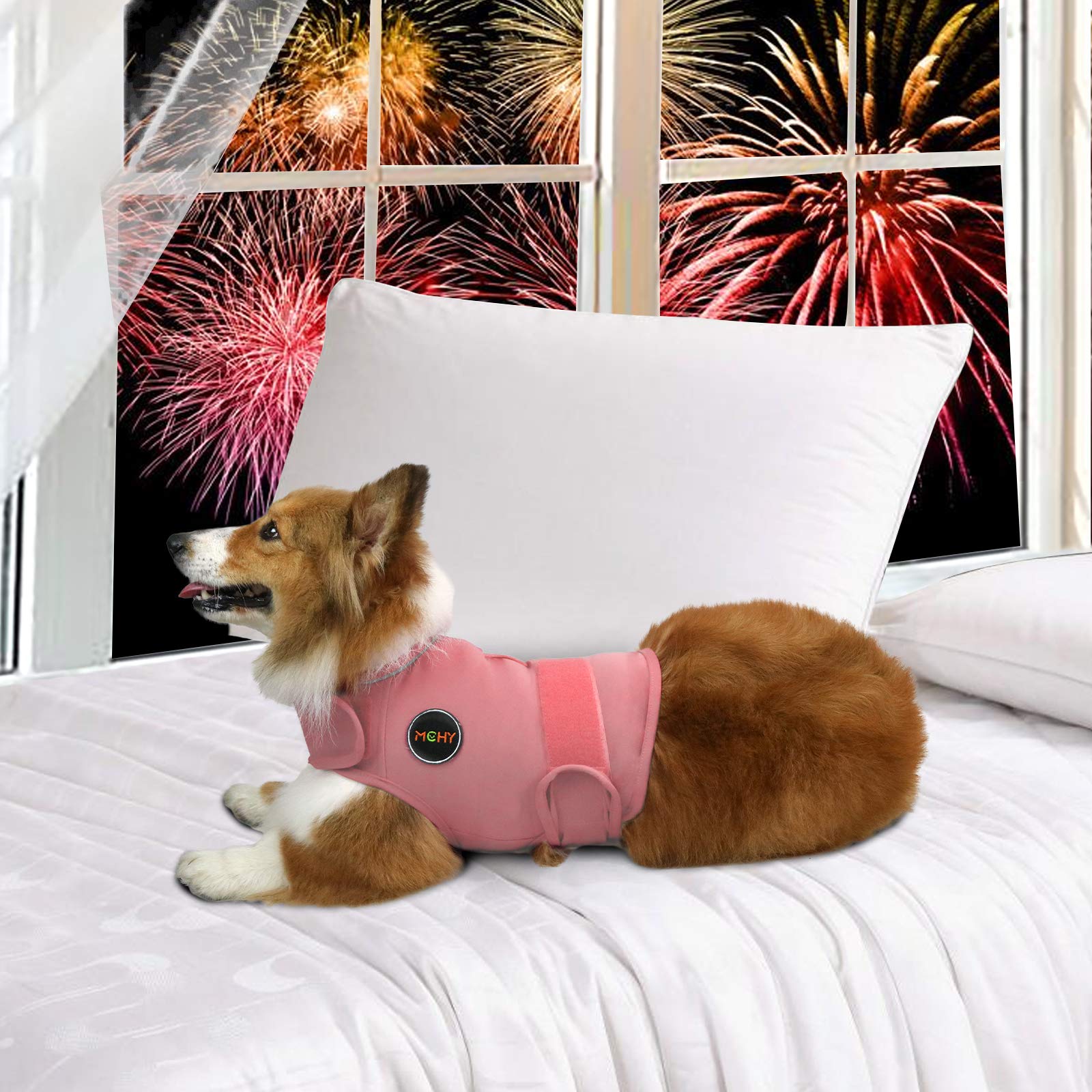 Mchy Dog Anxiety Vest, Anxiety Relief For Dogs, Dog Calming Coat (Pink Xl)