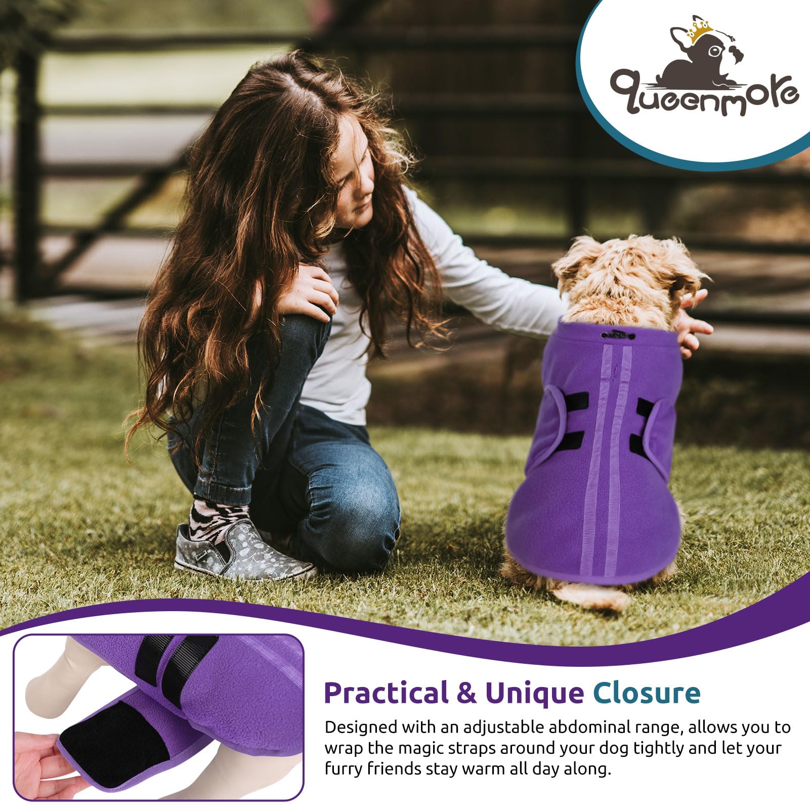 Queenmore Xxl Dog Sweater, Soft Fleece Vest Pullover Dog Jacket With Leash Hole, Warm Winter Dog Clothes Cold Weather Doggy Dachshund Sweaters For Large Dogs Cats Boy Or Girl (Lavender, Xxl)